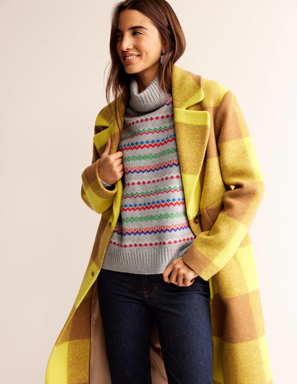 Kaschmirpullover mit Rollkragen-Grau Meliert Fair-Isle-4