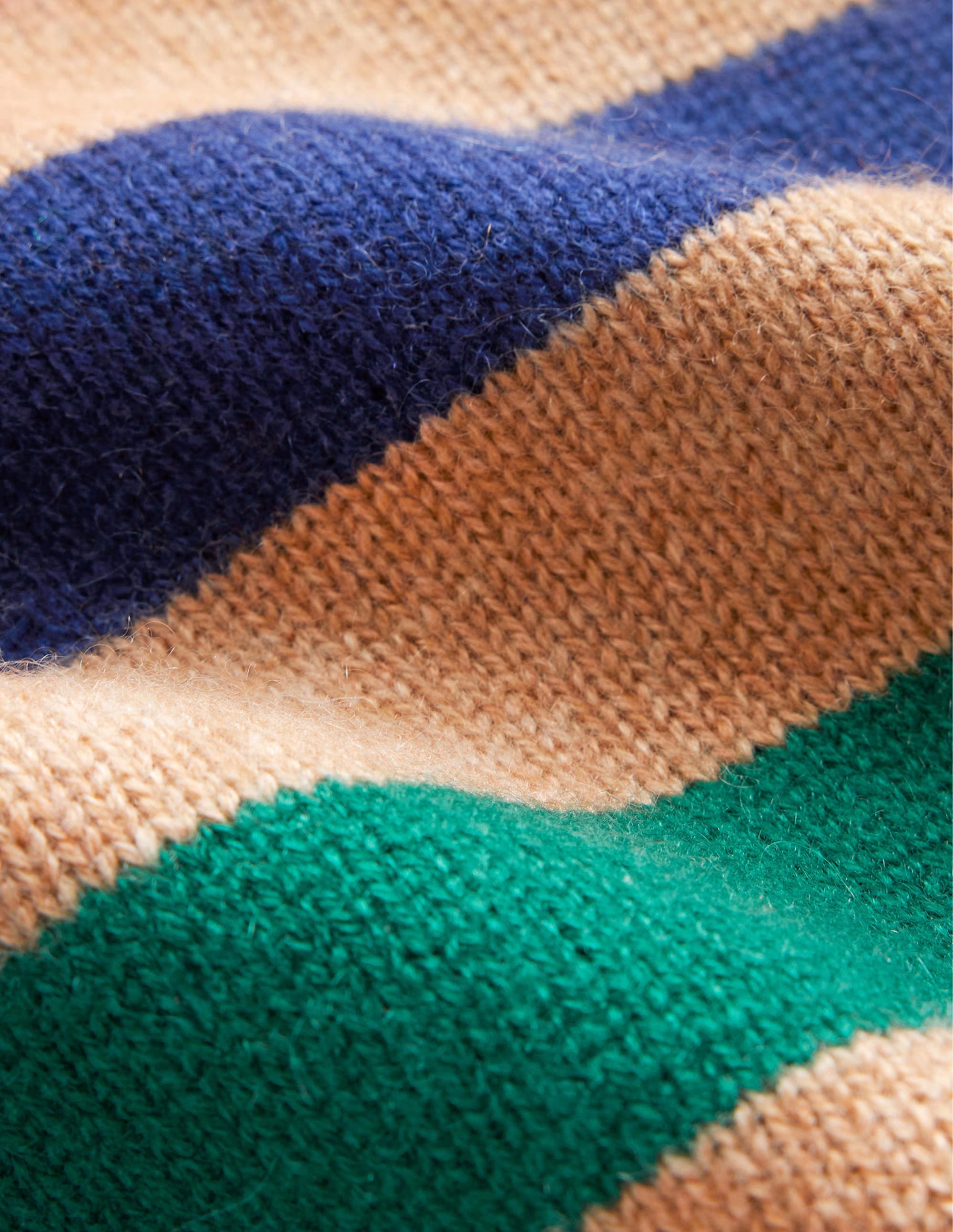 Kaschmirpullover mit Rollkragen-Kamelbraun und rote Streifen - Image 6