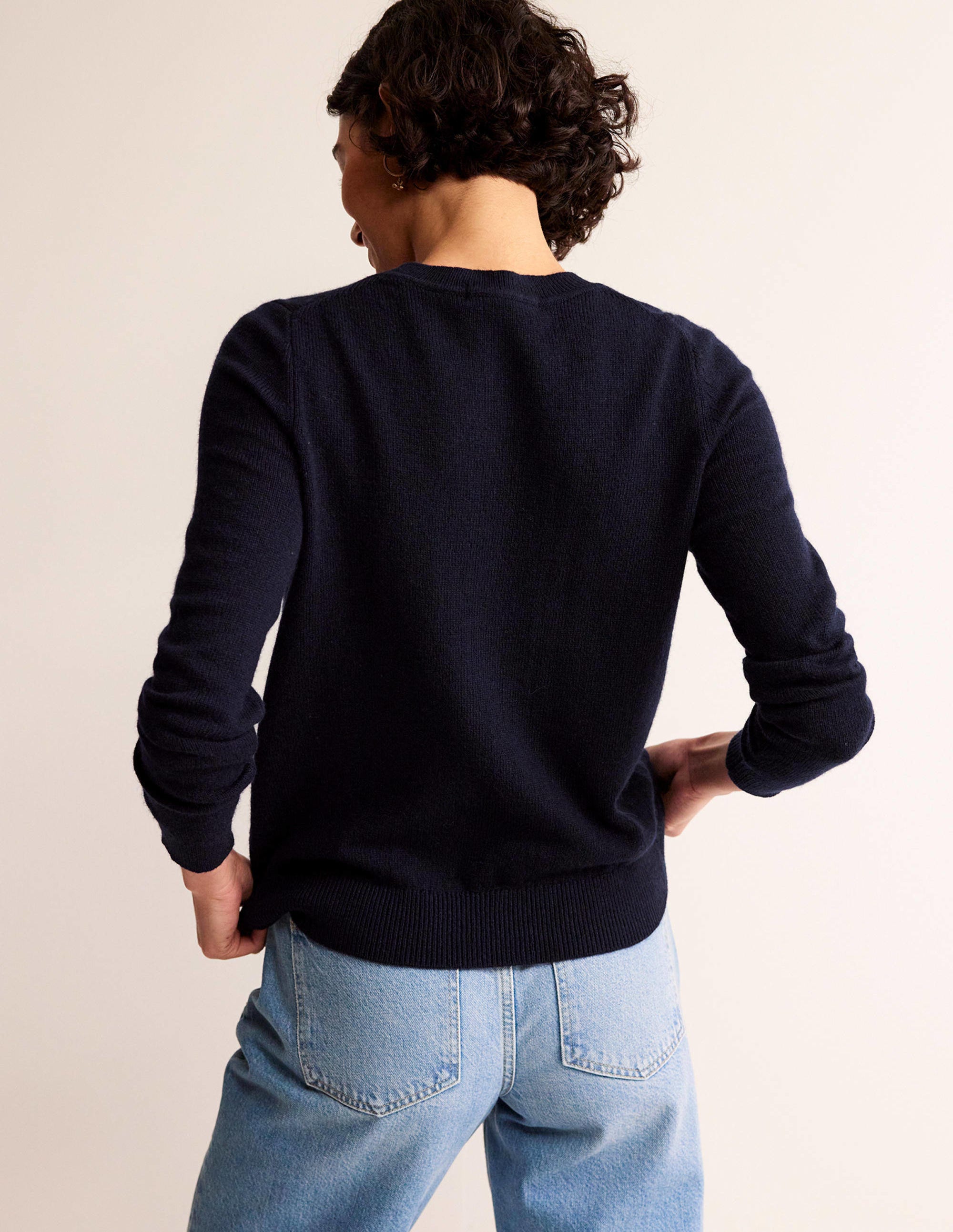 Festlicher Pullover mit Stickerei-Marineblau, Stuff It - Image 3