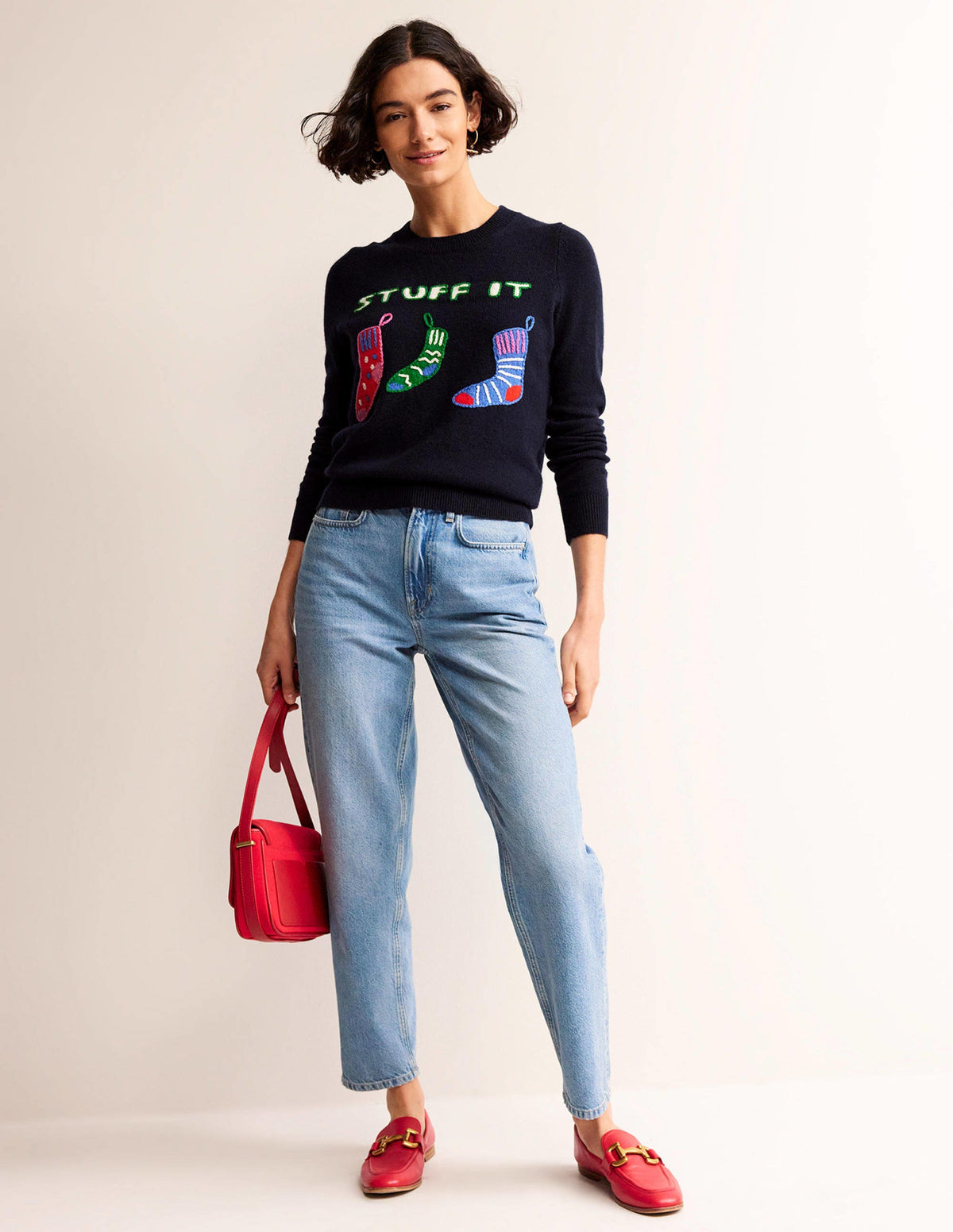 Festlicher Pullover mit Stickerei-Marineblau, Stuff It-4