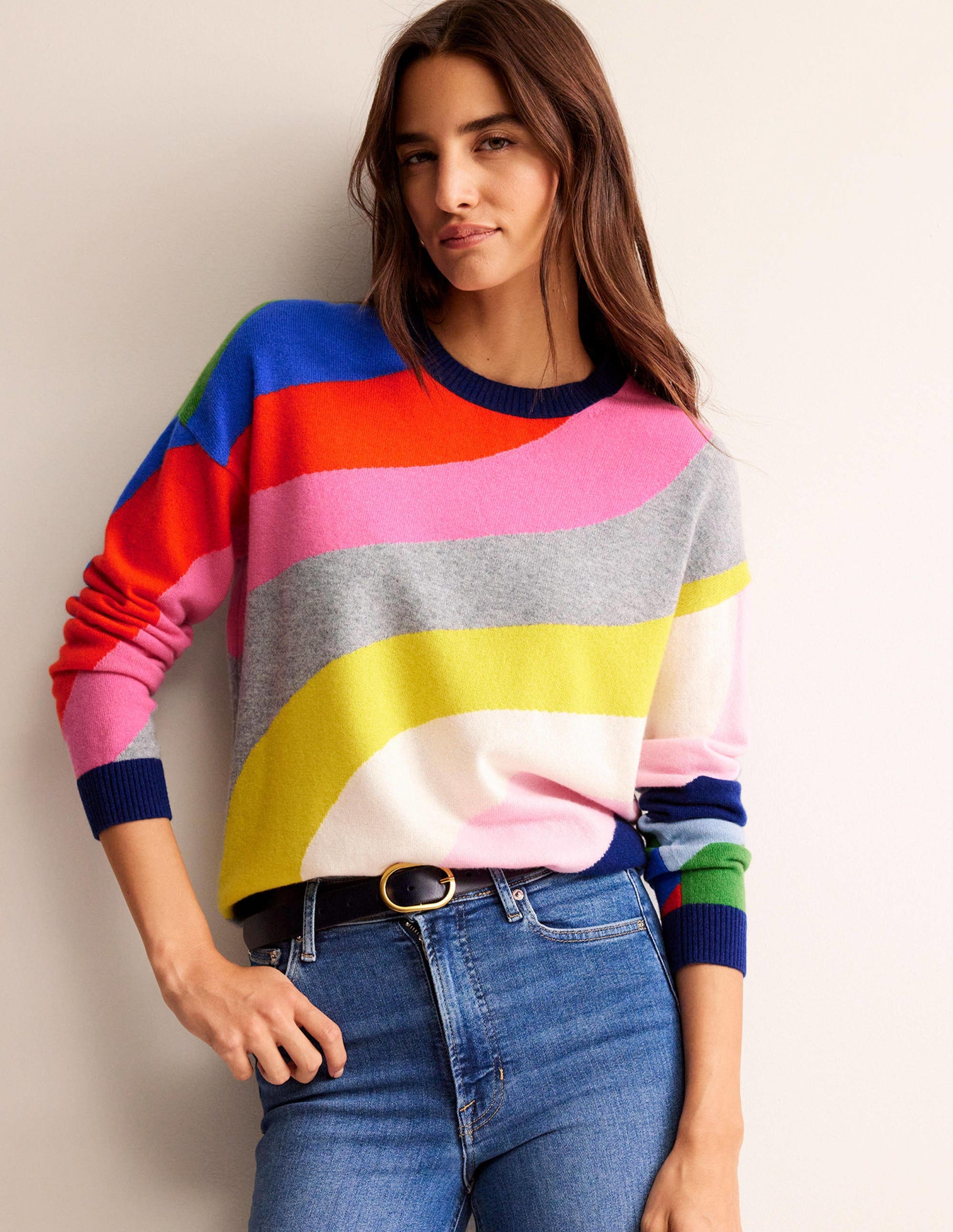 Lydia Kaschmirpullover-Bunt Wirbel-2