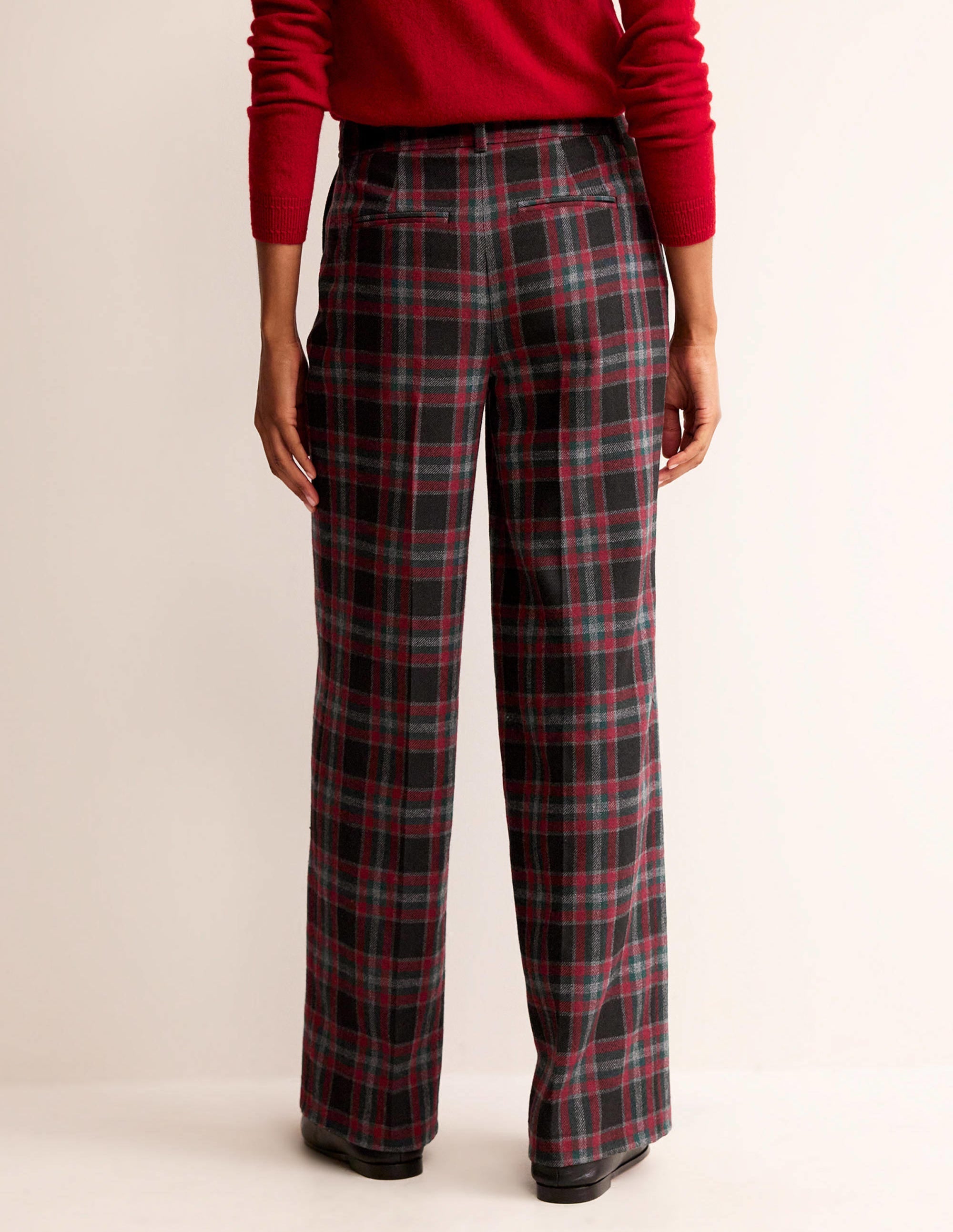 Westbourne Hose aus Wollmischung-Grün und braun kariert - Image 3