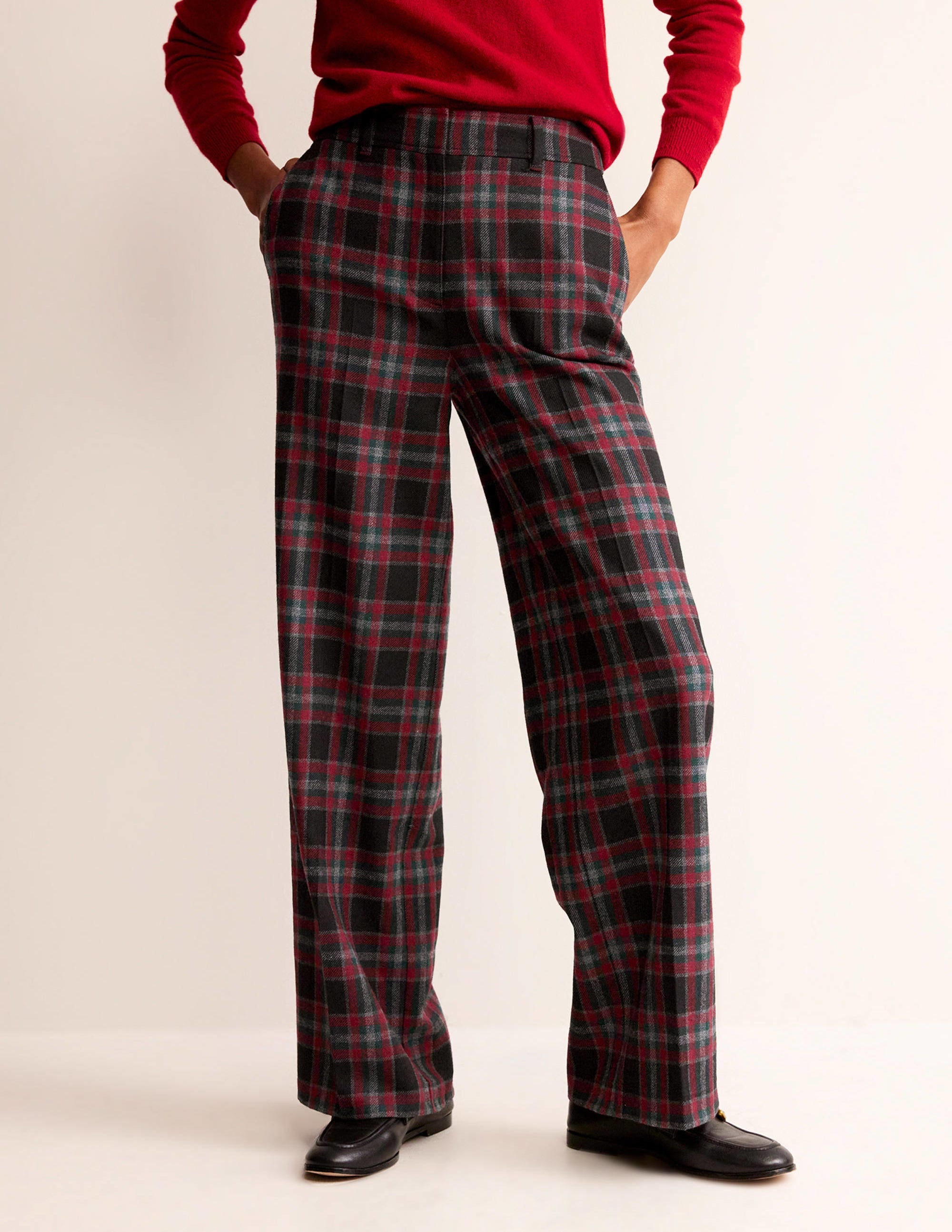 Westbourne Hose aus Wollmischung-Grün und braun kariert - Image 4