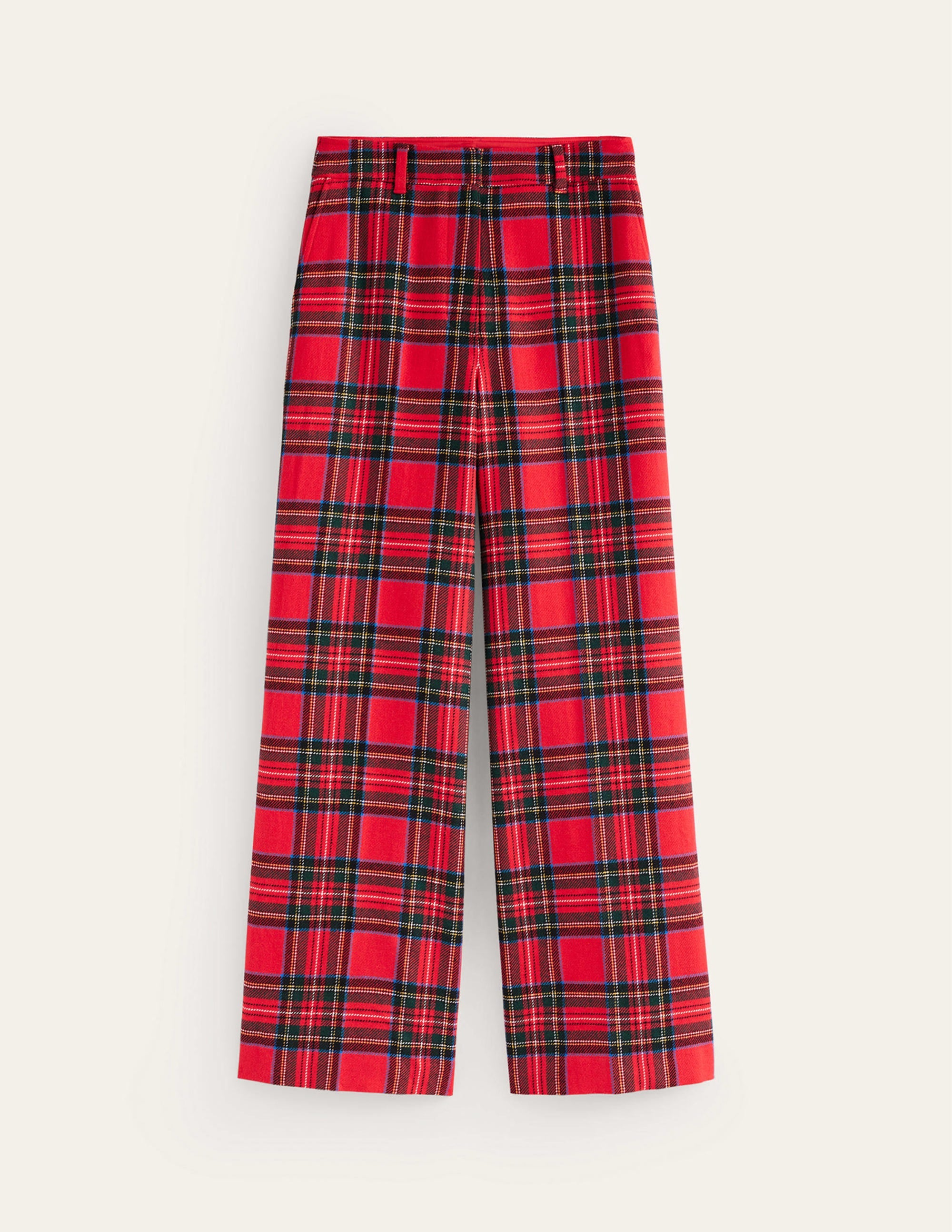 Pantalon Westbourne en laine mélangée-Carreaux écossais rouges - Image 6
