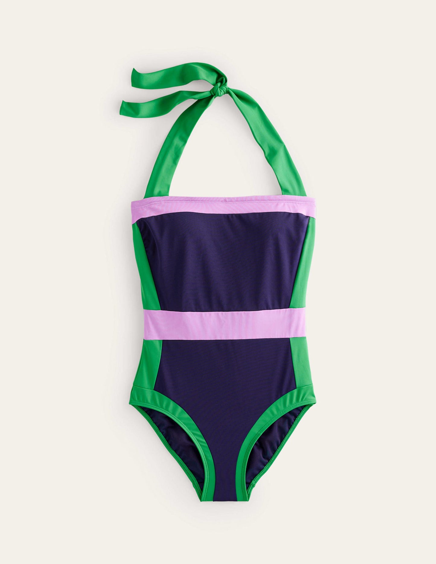 Maillot de bain dos-nu Santorini-Colourblock bleu marine