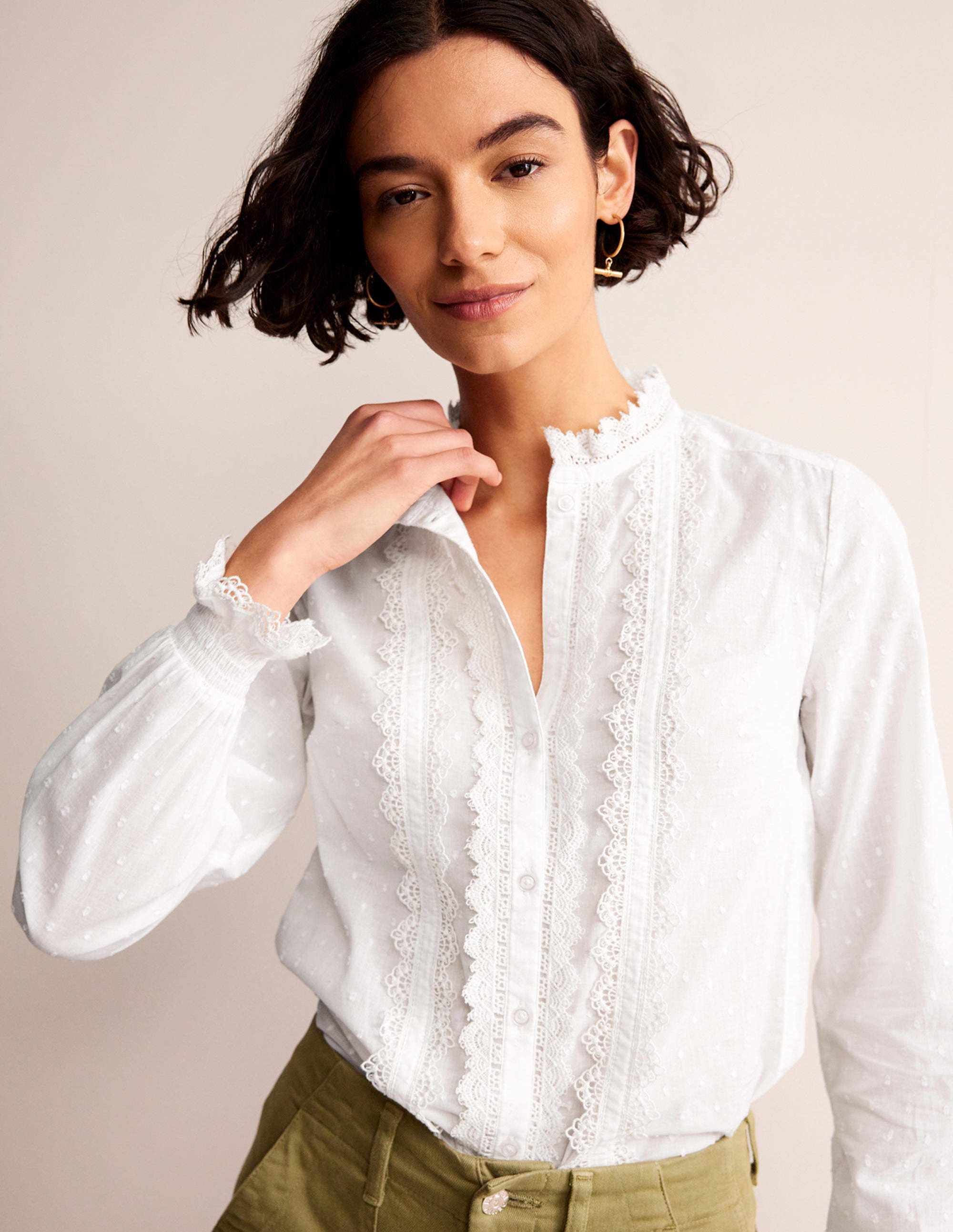 Top romantique texturé-Blanc - Image 2