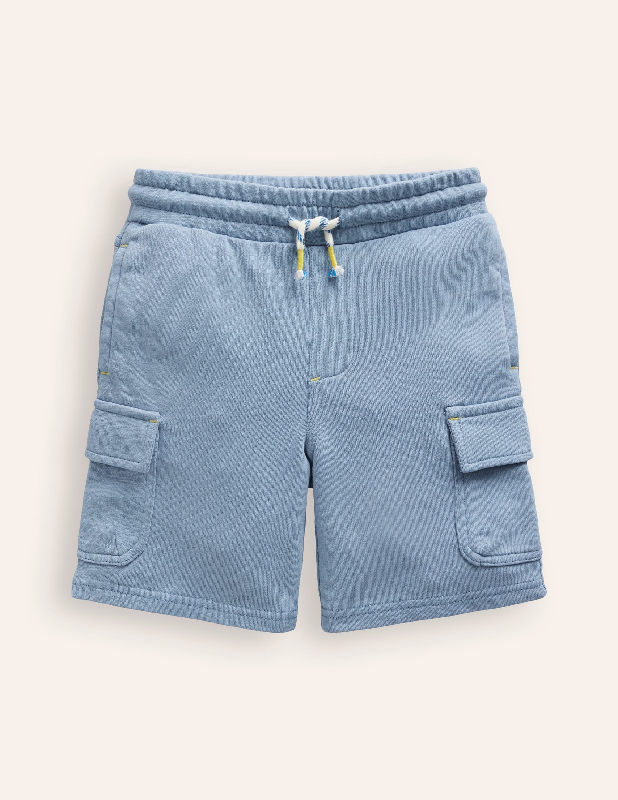 Short cargo en jersey-Bleu galet - Image 1