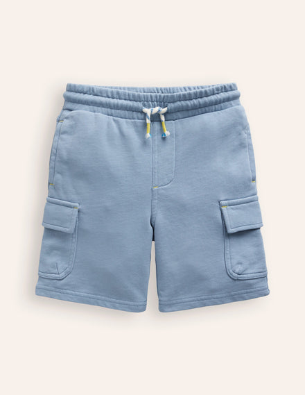 Cargo-Shorts aus Jersey-Kieselblau