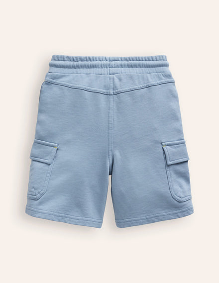 Cargo-Shorts aus Jersey-Kieselblau