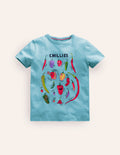 Fun-Food-T-Shirt-Eiswürfel-Blau Chilischoten