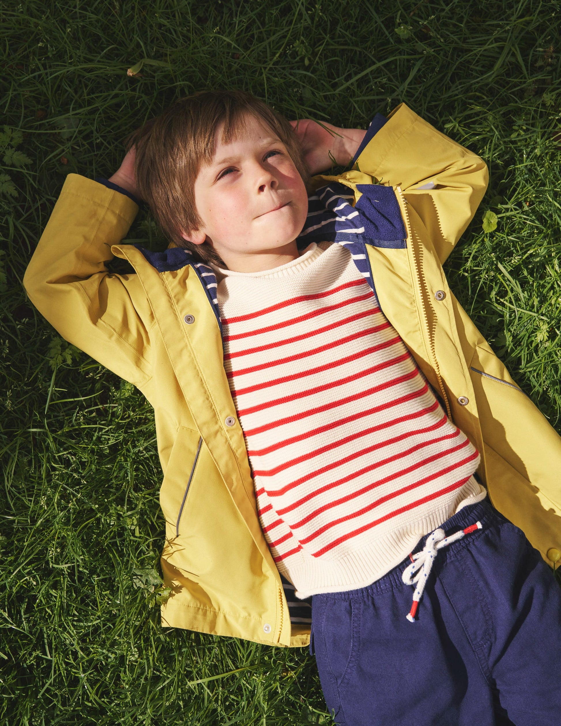 Nautical Stripe Jumper-Ecru Marl and Jam Red Stripe-4