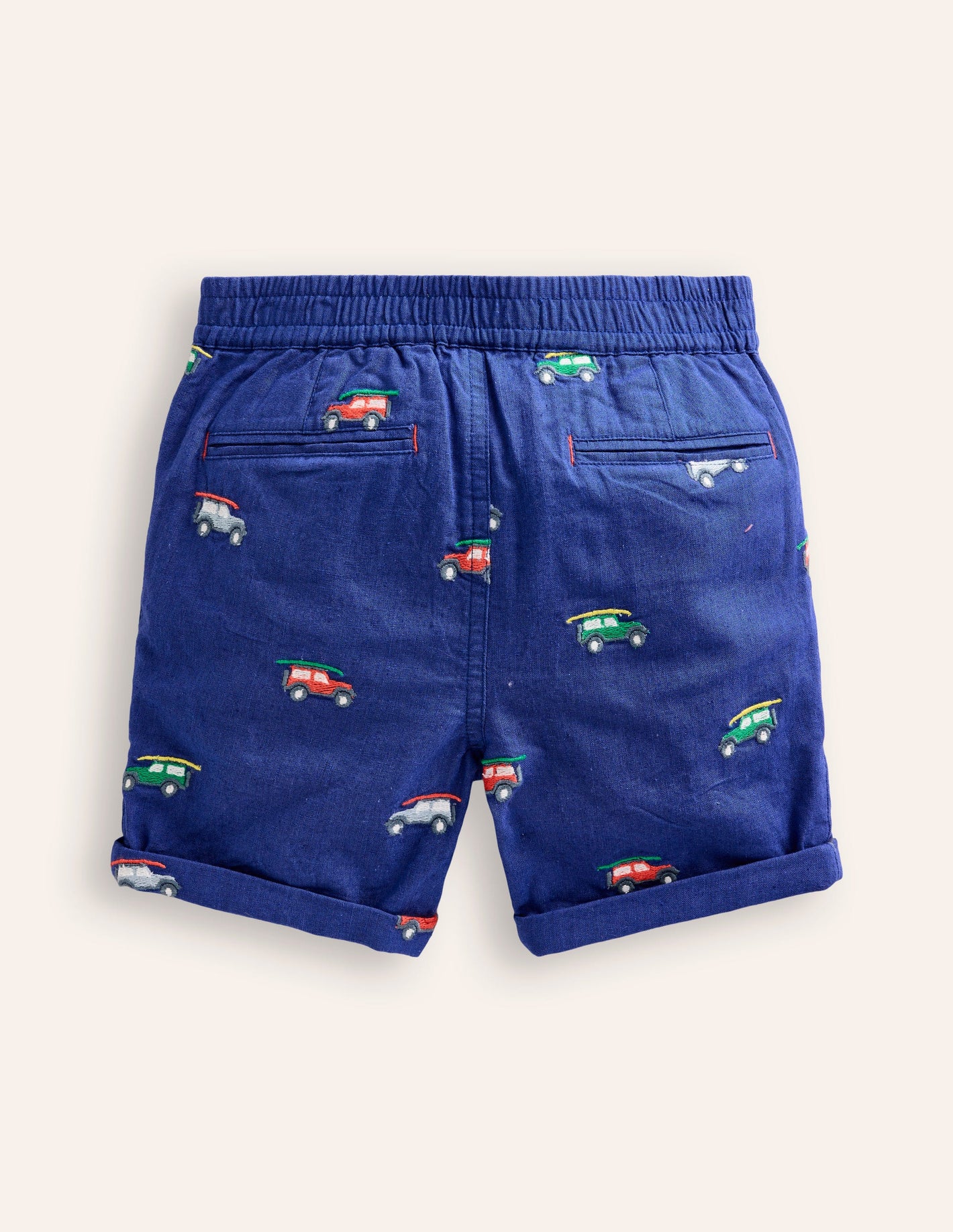 Smart Roll Up Shorts-Sapphire Blue Jeep