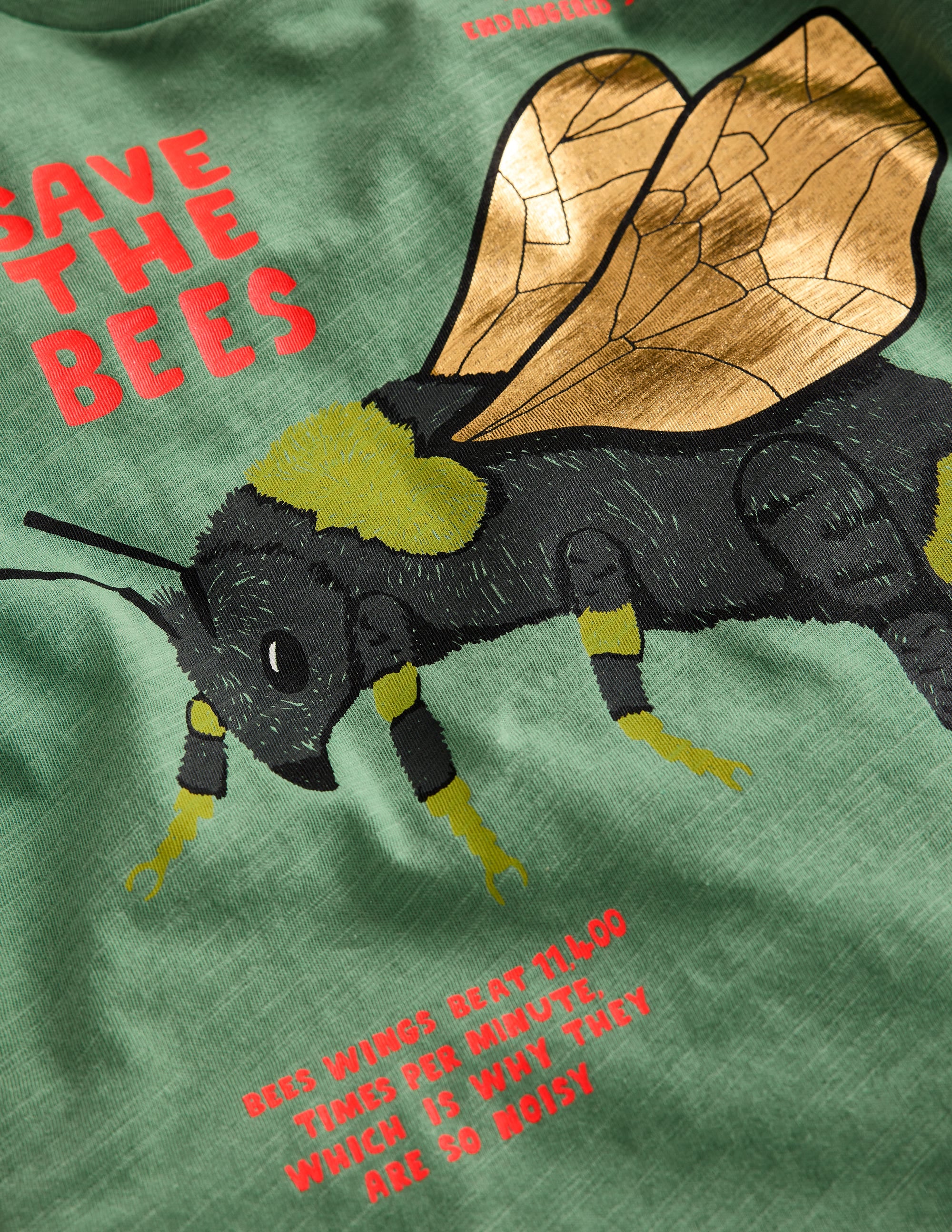 T-Shirt mit Foliendruck-Rosmarin-Grün Biene - Image 3