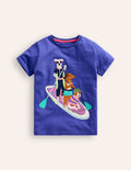 Kurzärmeliges T-Shirt mit Applikation-Blaureiher Hunde