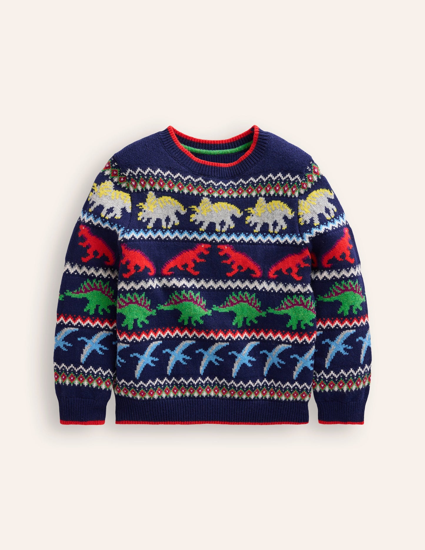 Pull motif jacquard-Aristocratic Blue/ Ivory Stripe