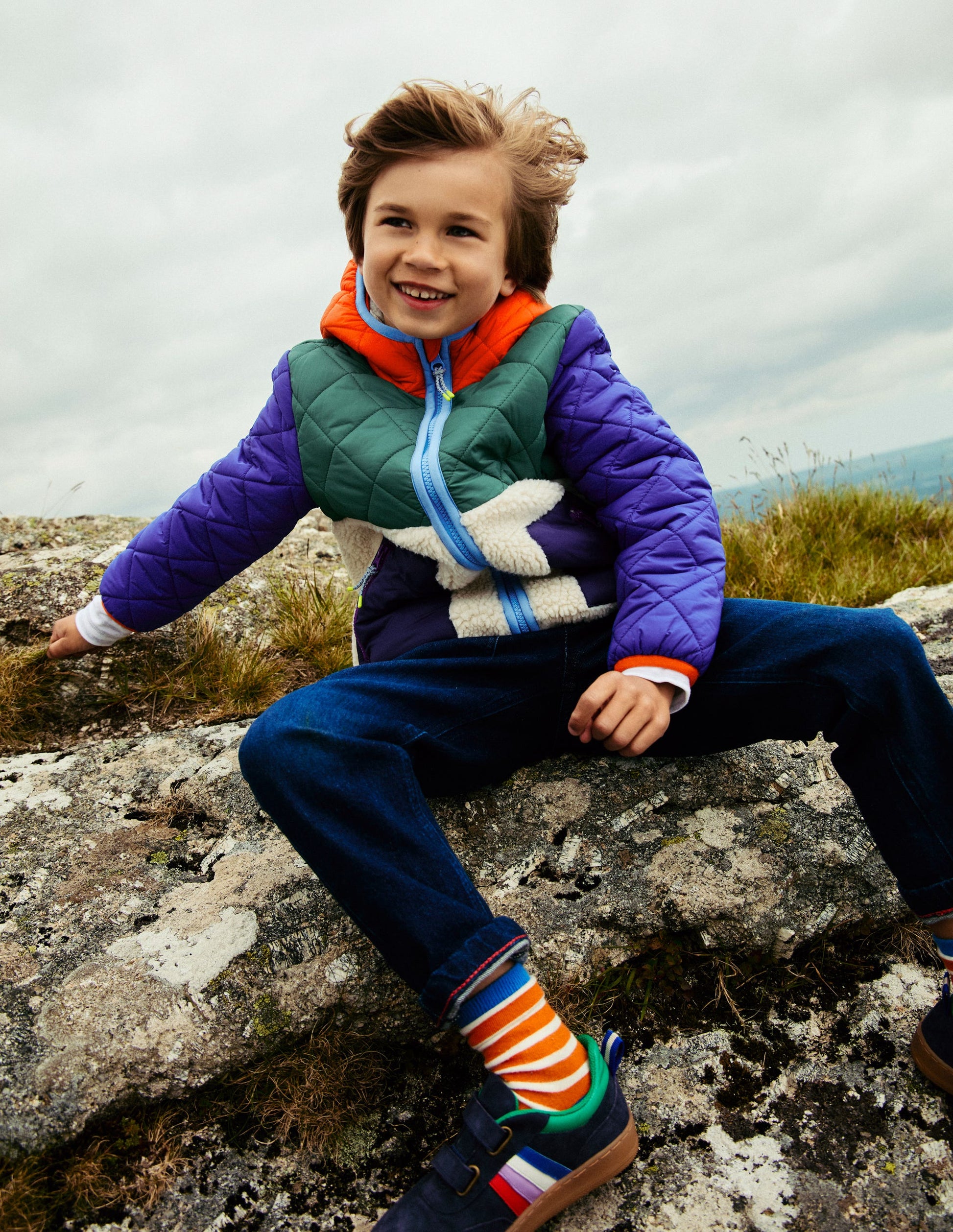 Borg Mix Jacket-Multi-6