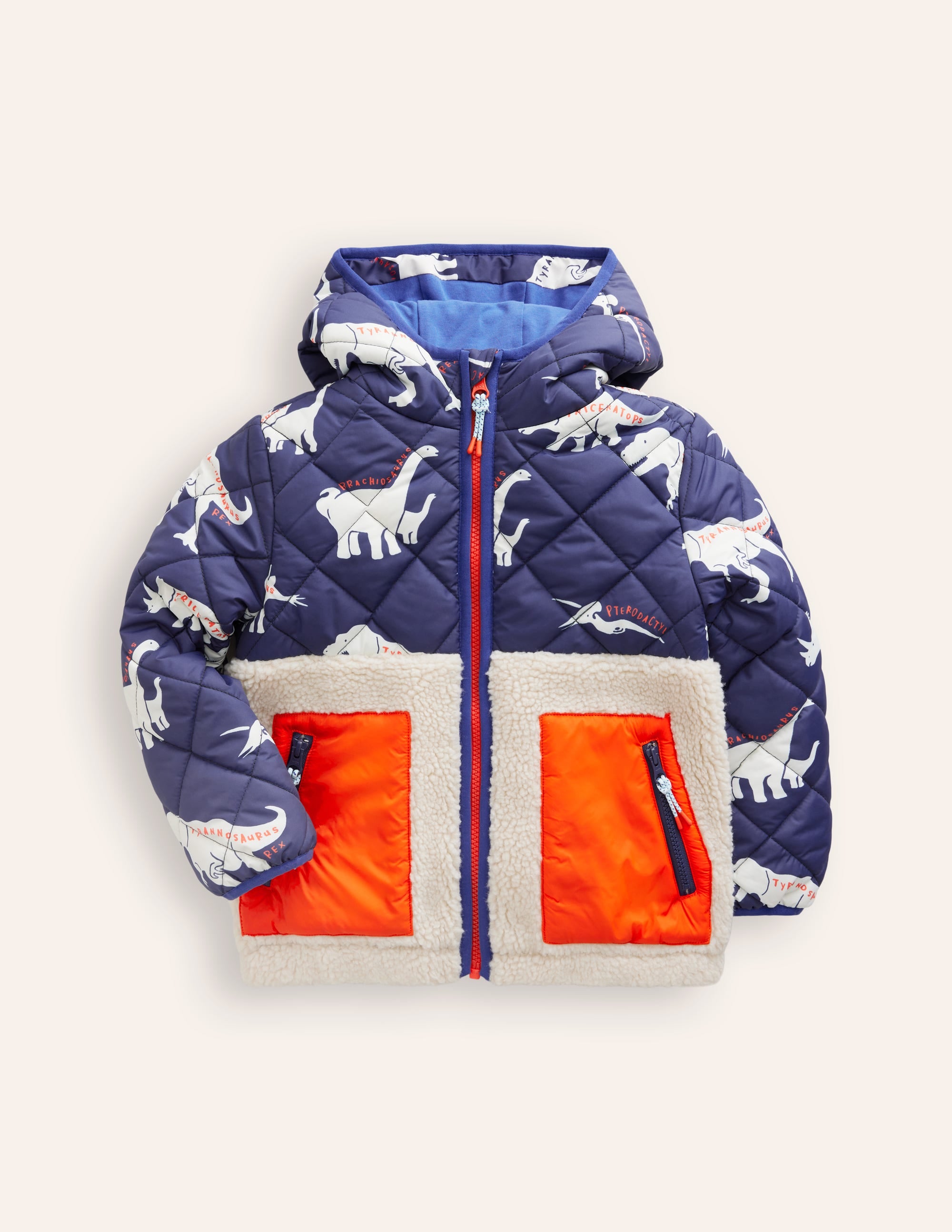 Veste en borg mélangé-Dinosaures bleu marine universitaire/borg - Image 1