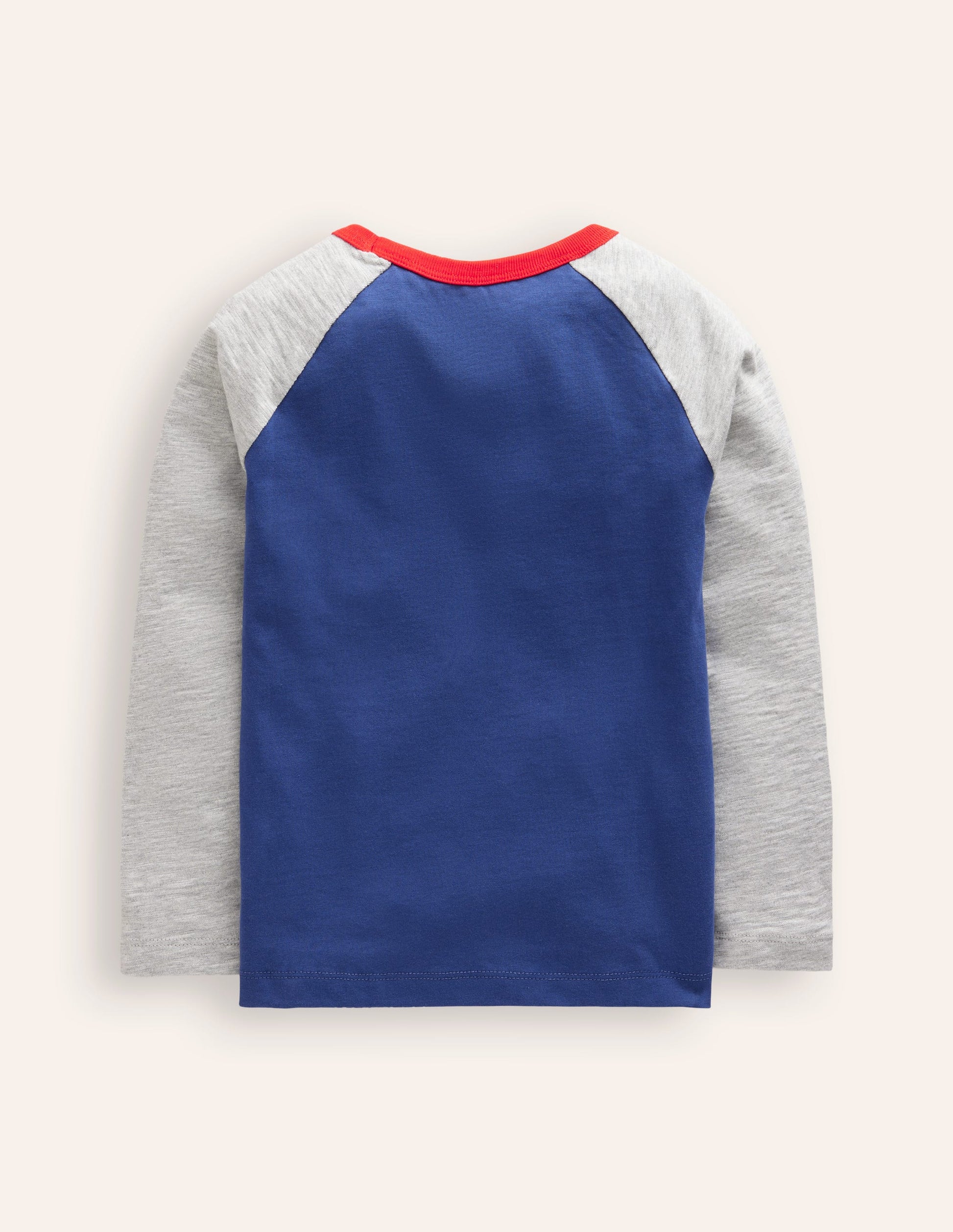 T-Shirt mit Logodruck und Raglanärmeln-Segelblau, Fußball-2