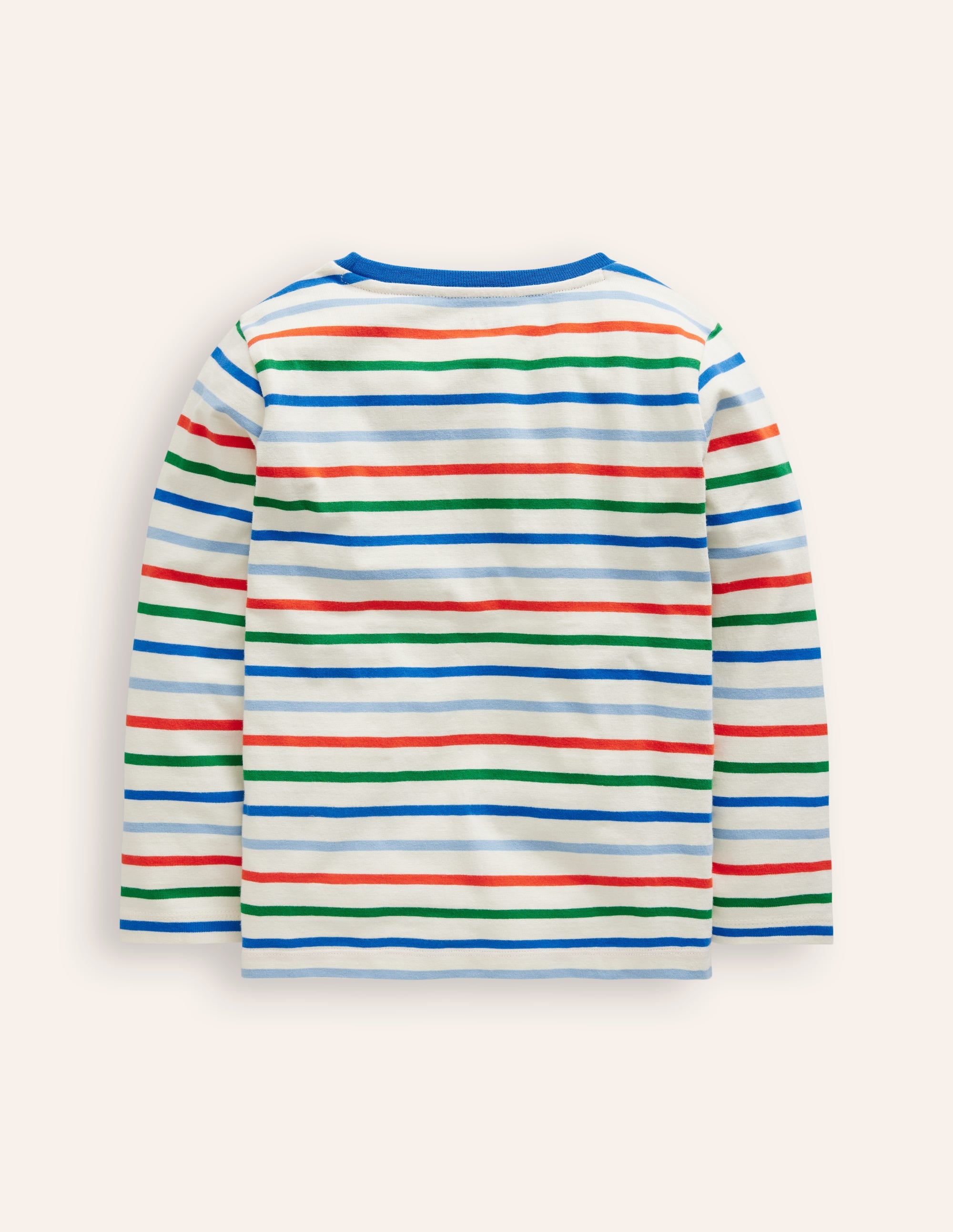 Breton-T-Shirt für den Alltag-Griechisches Blau/Knallrot - Image 2