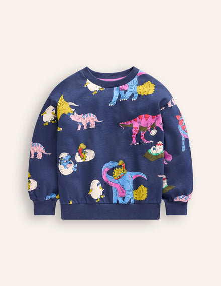 Bedrucktes Sweatshirt-Bunt Dino-Familie