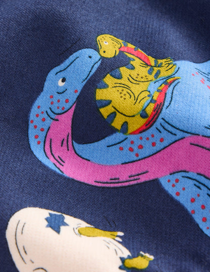 Printed Sweatshirt-Multi Dino Family