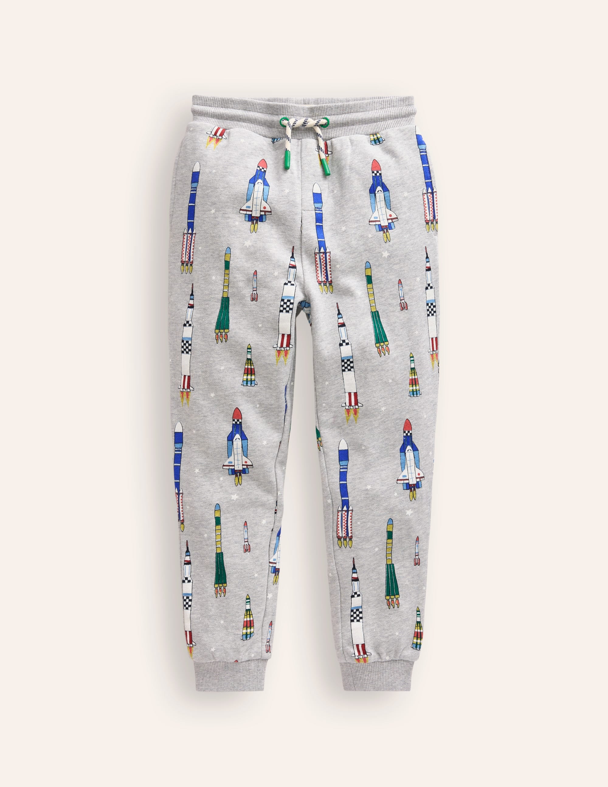 Bedruckte Jogginghose-Grau Bunt Raketen - Image 1
