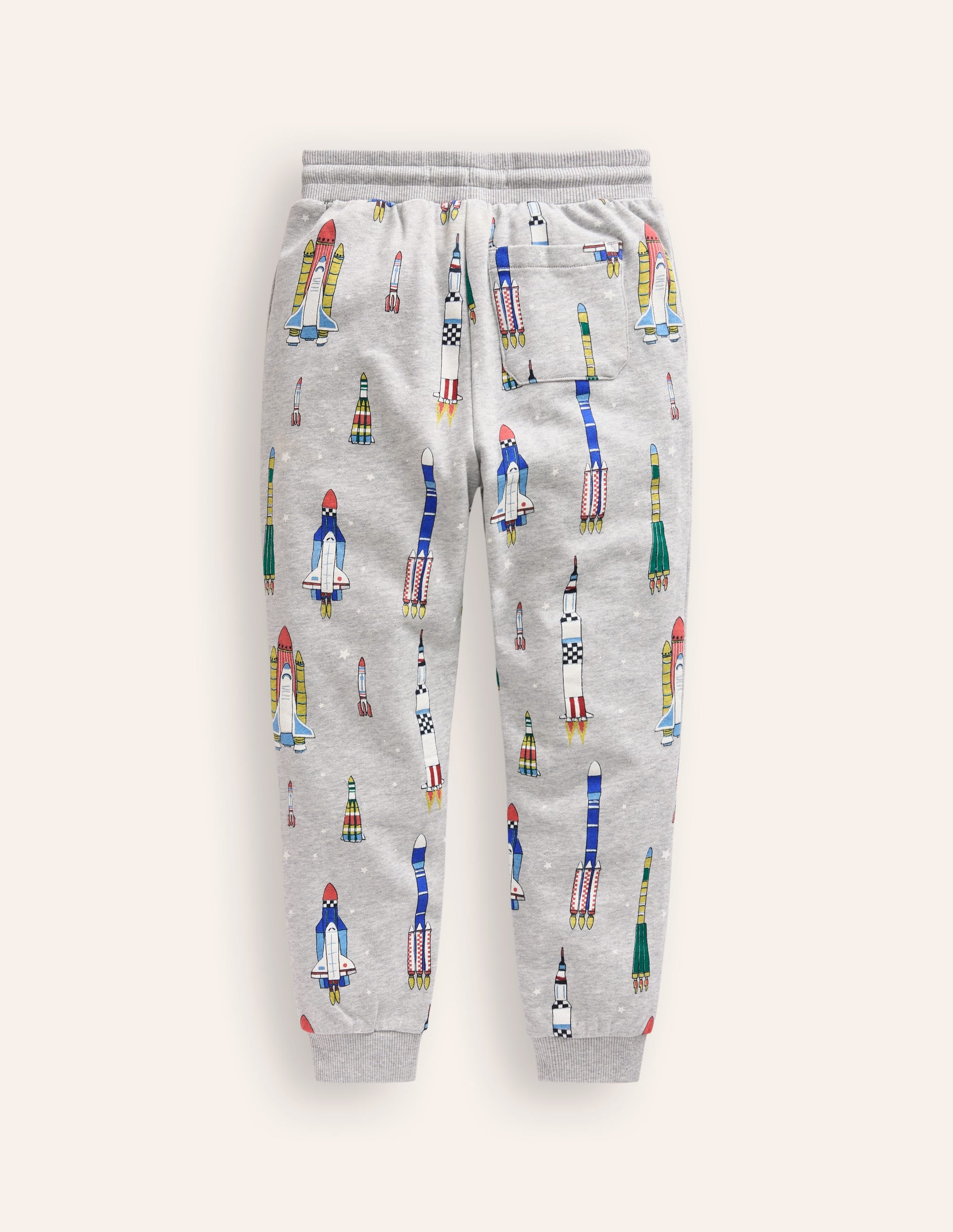 Bedruckte Jogginghose-Grau Bunt Raketen - Image 2