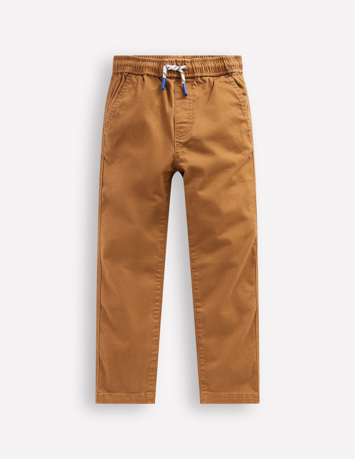 Slim Pull-On Trousers-Butterscotch Brown