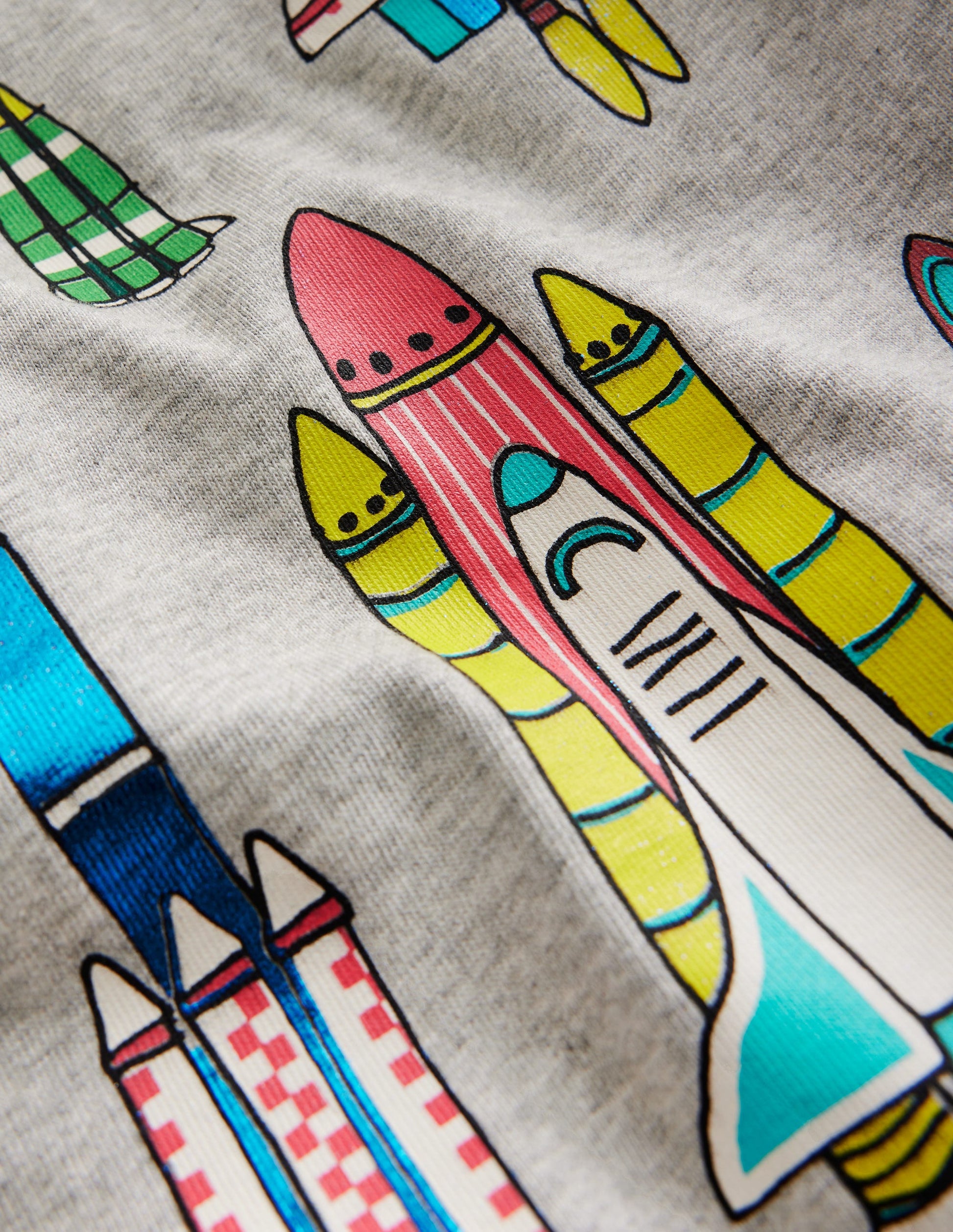 Printed Logo T-Shirt-Grey Marl Rockets-3
