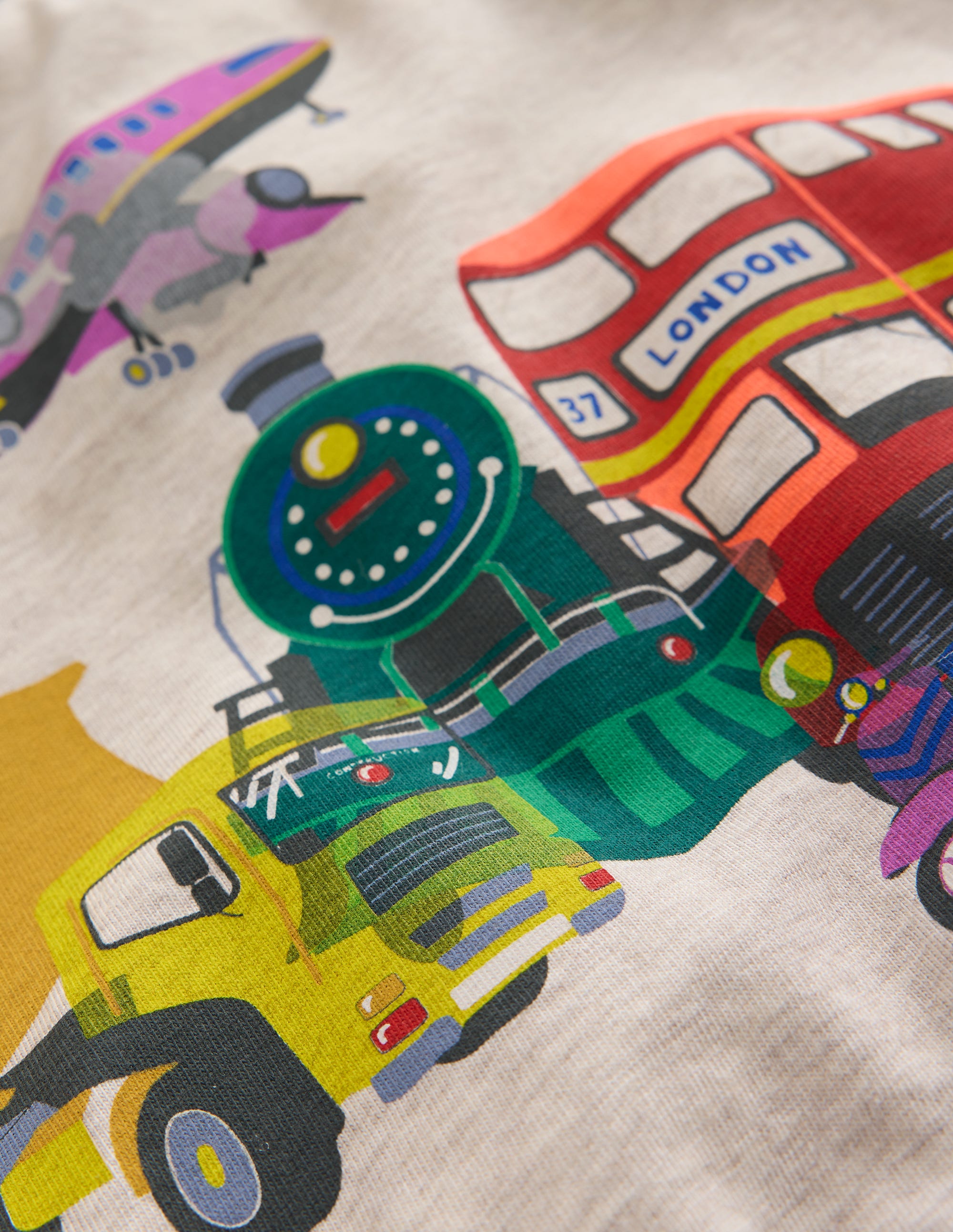 T-shirt avec logo imprimé-Moyens de transport avoine chiné - Image 3