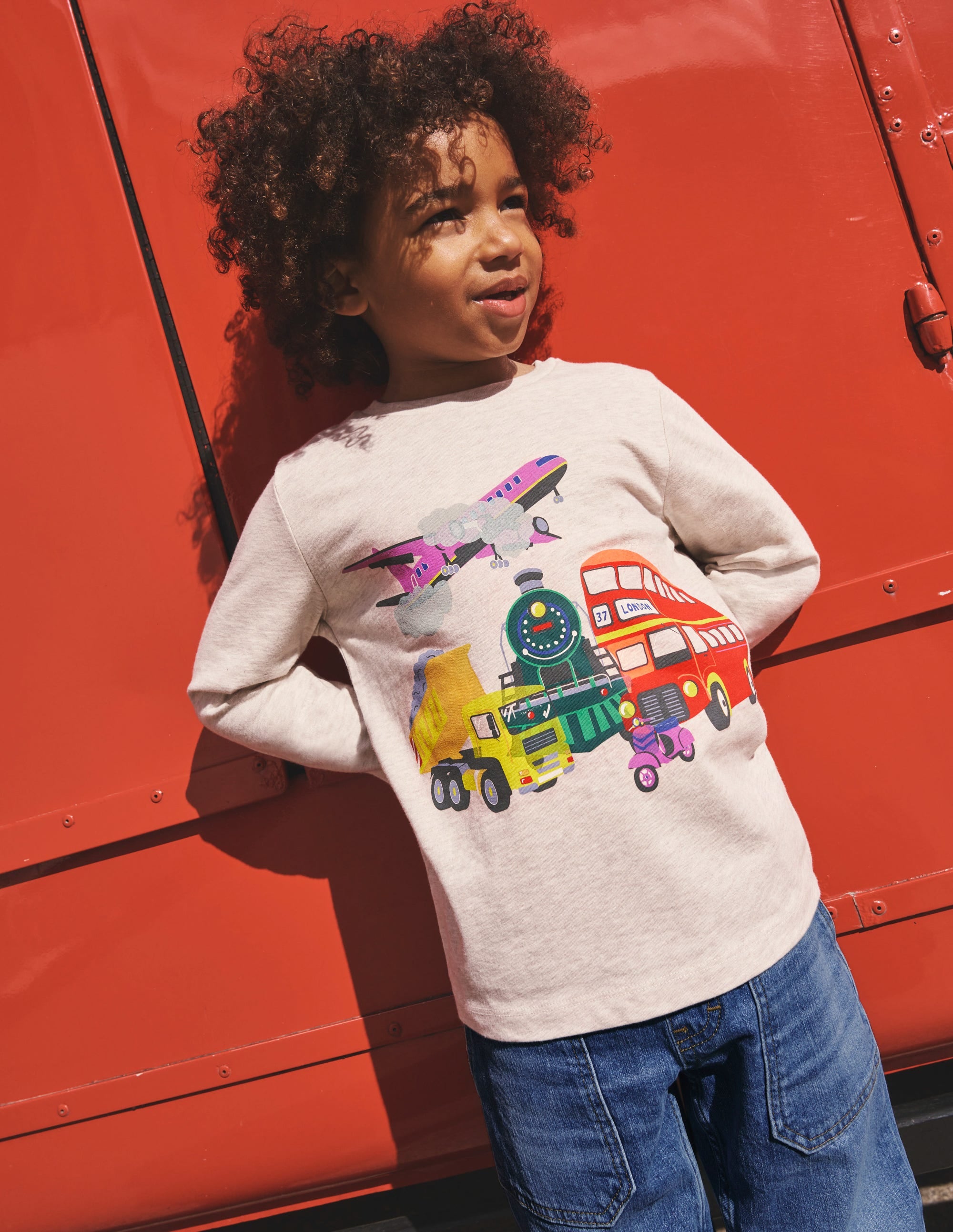 T-shirt avec logo imprimé-Moyens de transport avoine chiné - Image 4