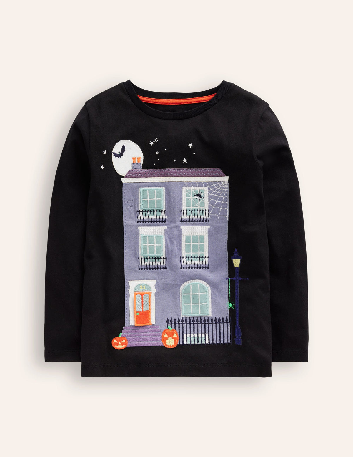 T-Shirt mit Klappe-Schwarzes Spukhaus - Image 1