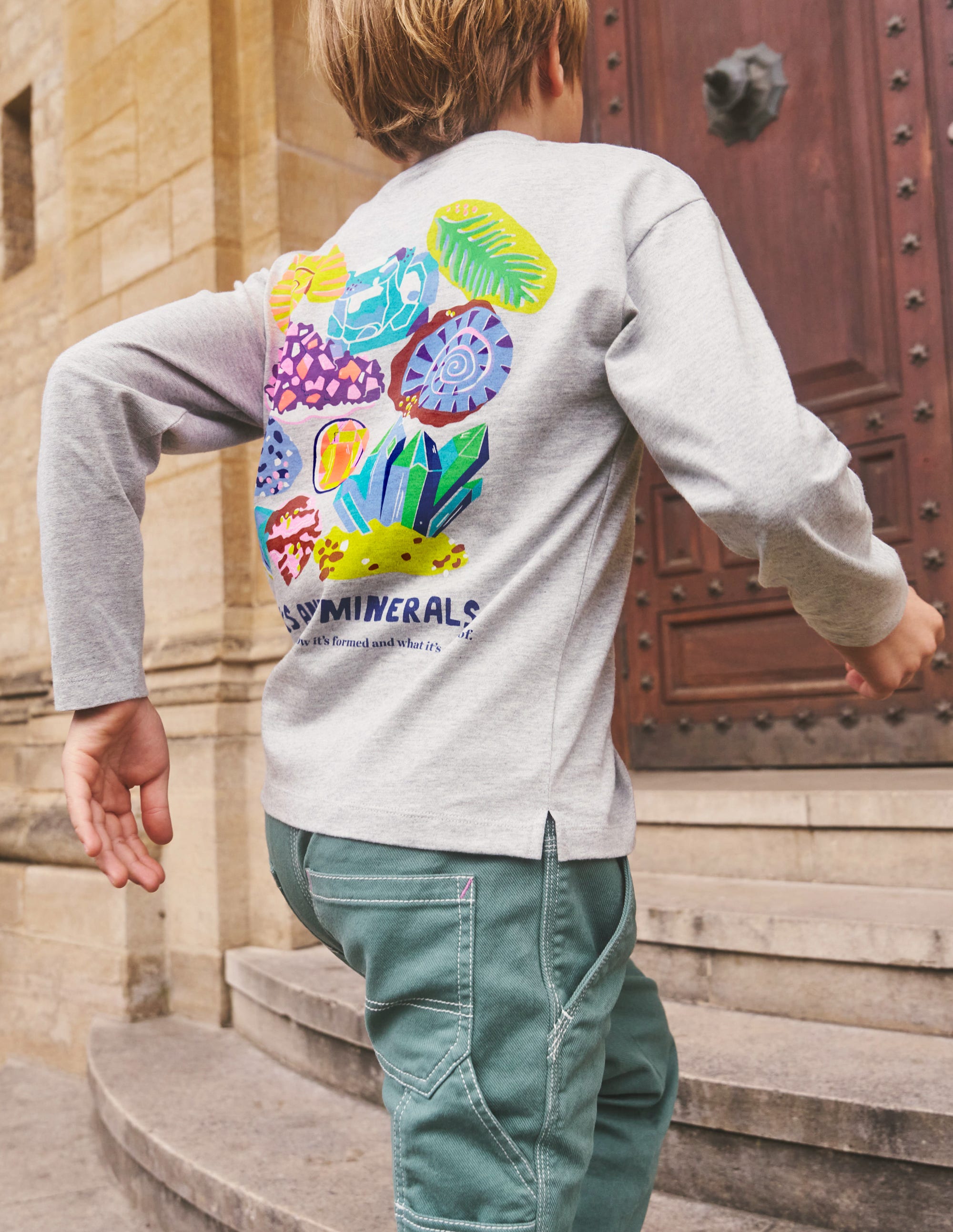 T-shirt à logo scientifique fun-Pierres précieuses gris chiné - Image 5