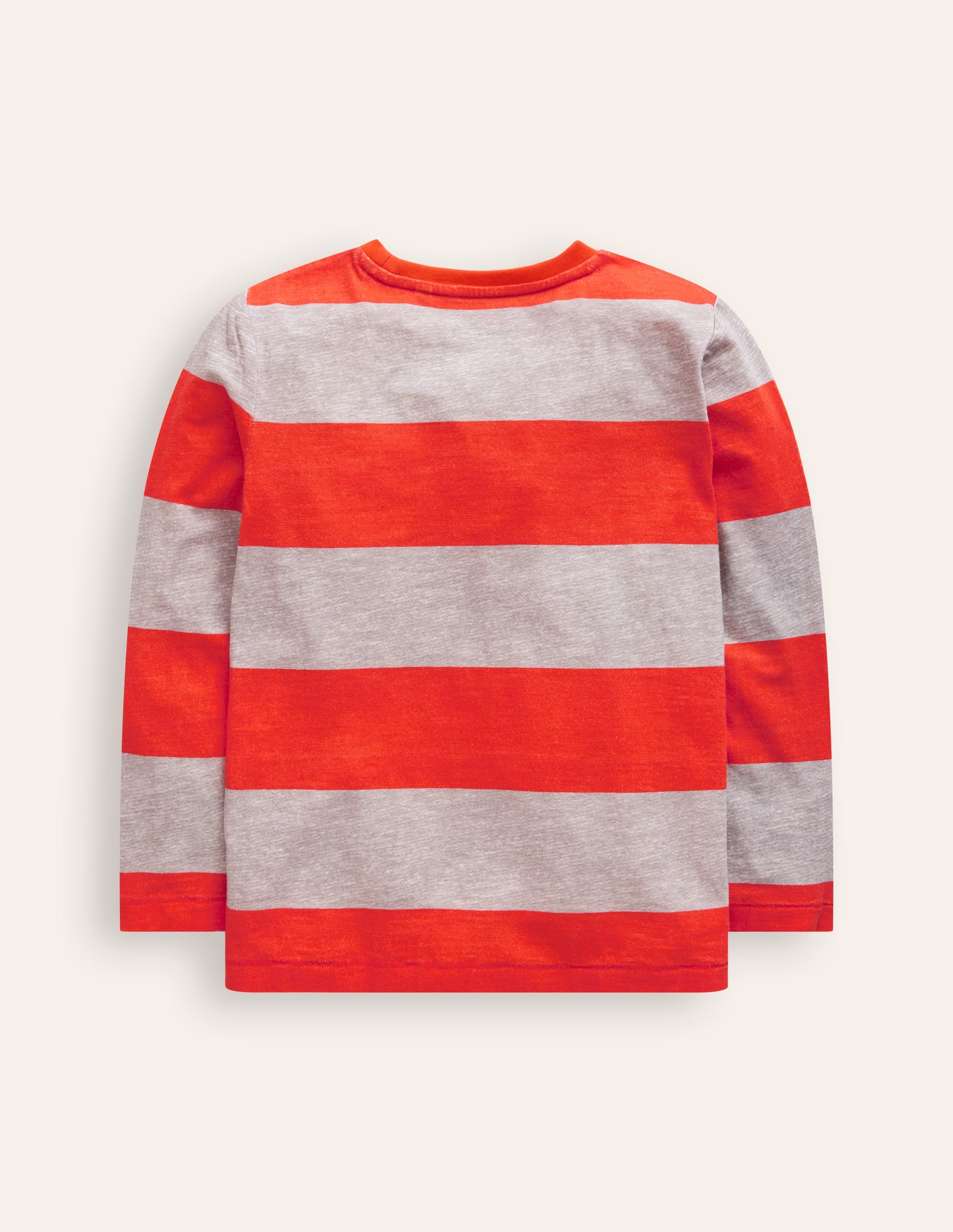 T-shirt pour tous les jours à manches longues-Gris chiné/rouge pétard - Image 2