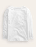 T-shirt pour tous les jours à manches longues-Blanc