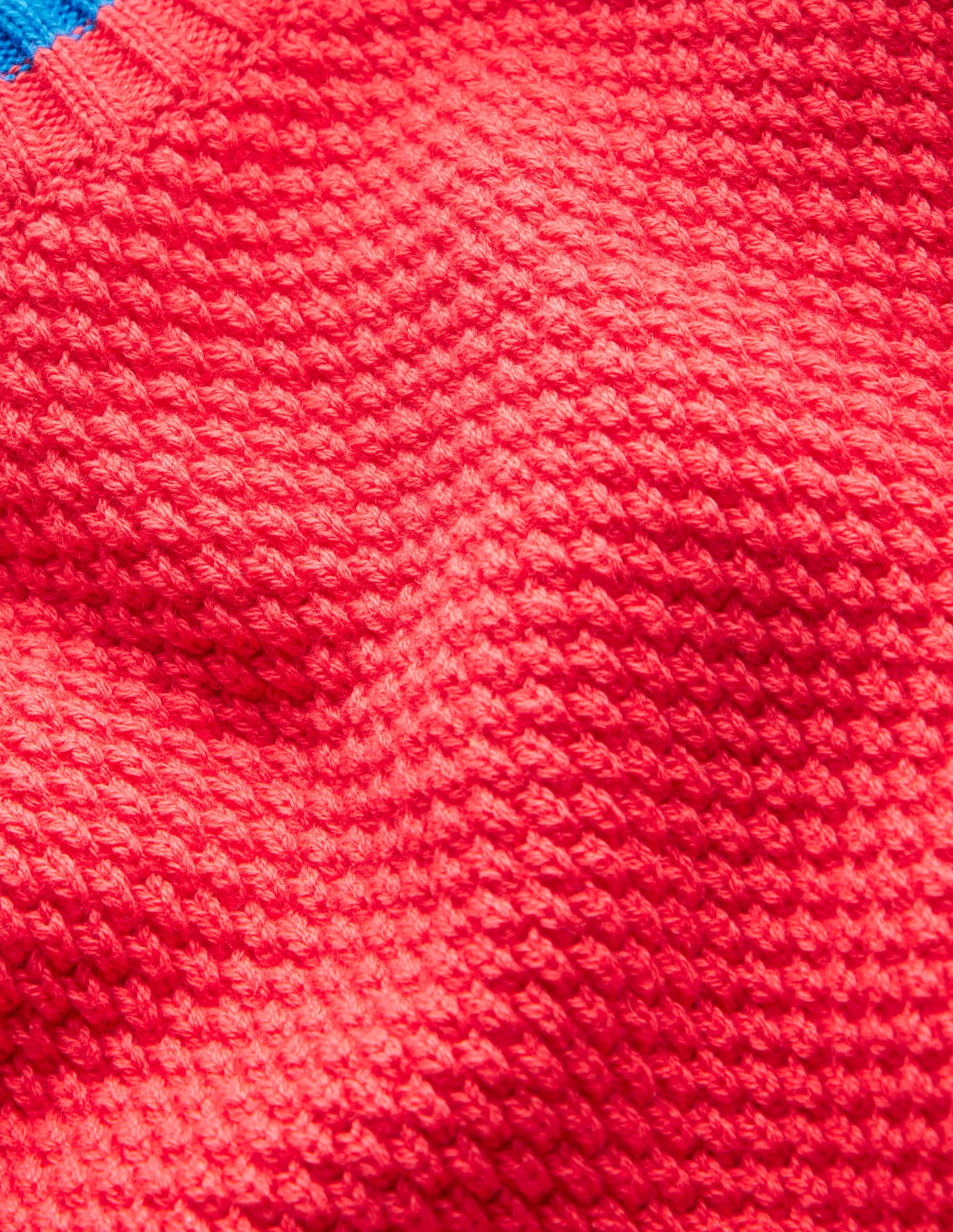 Grob gestrickter Baumwollpullover-Marmeladenrot - Image 3