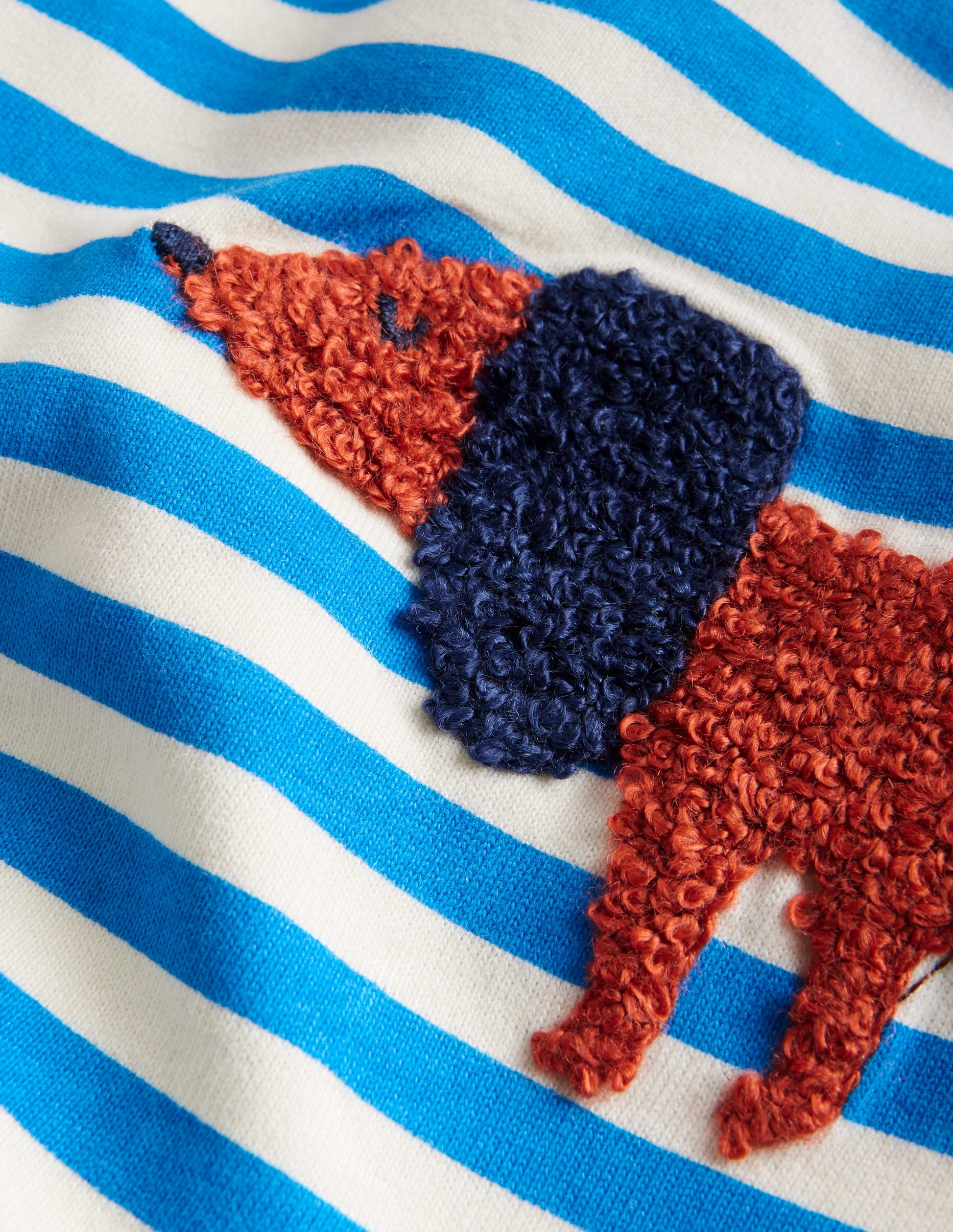 T-Shirt mit Bouclé-Detail-Griechisches Blau Hunde-5