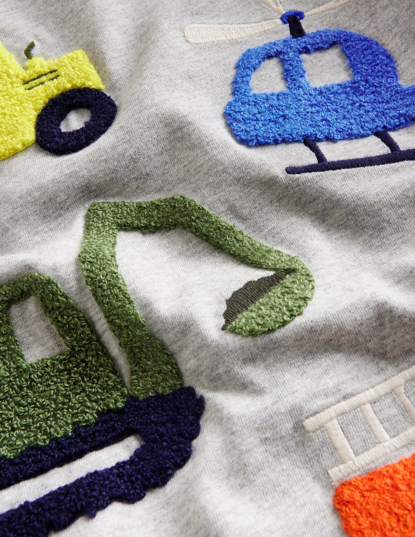 T-Shirt mit Bouclé-Detail-Grau Meliert, Bagger