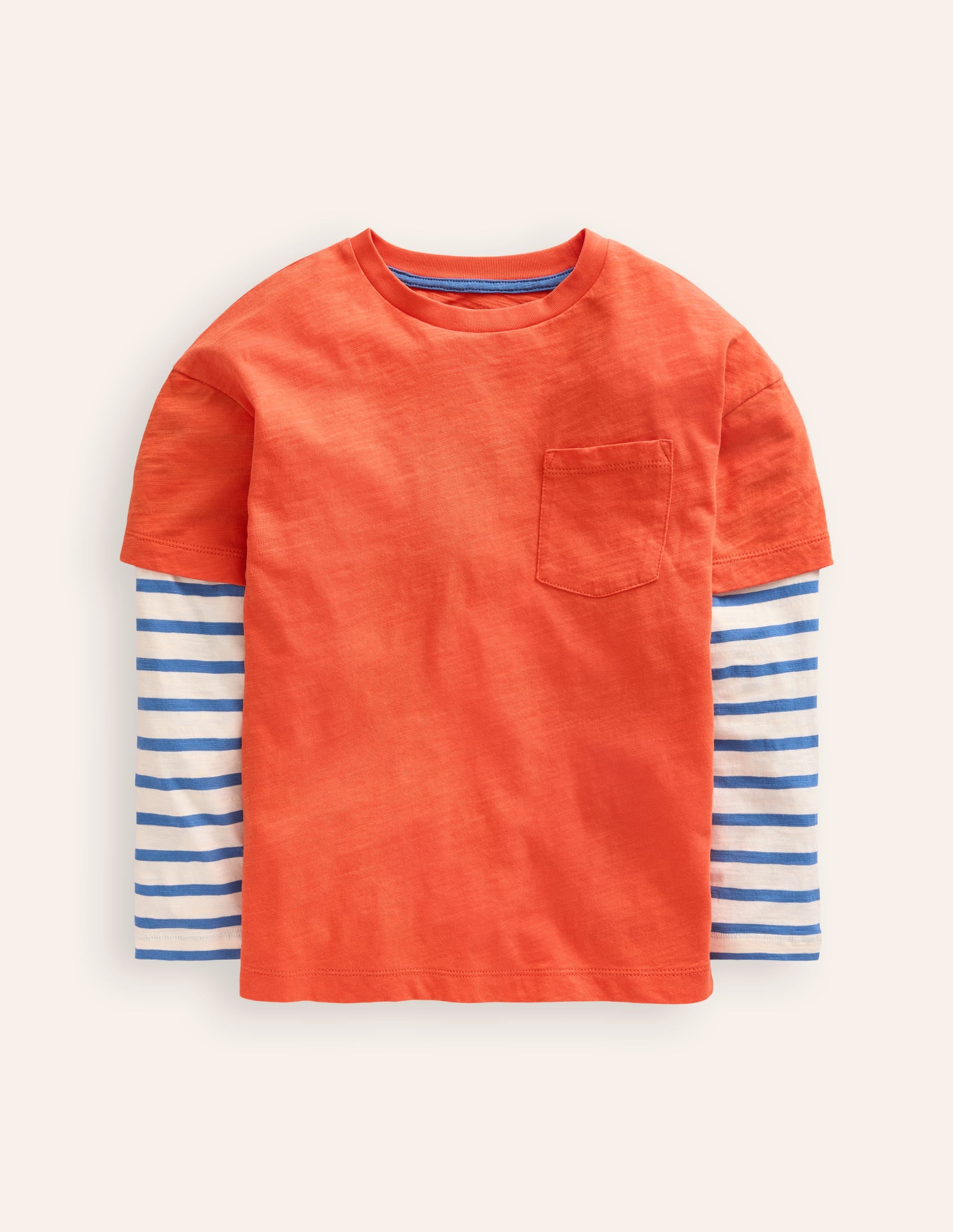 T-shirt à fausses manches-Orange terre cuite - Image 1