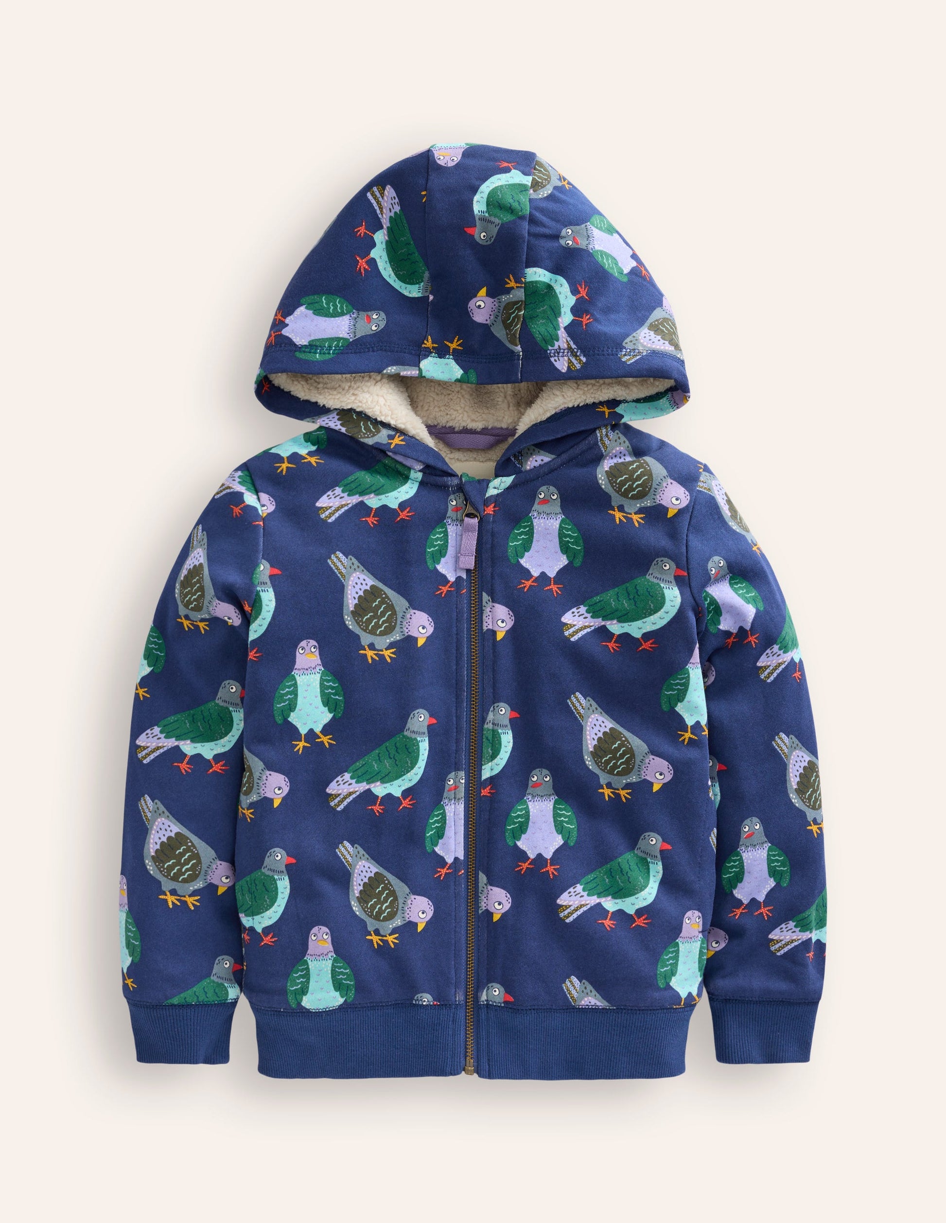Kapuzenpullover mit Zottelfutter-Steuerbordblau Tauben-3