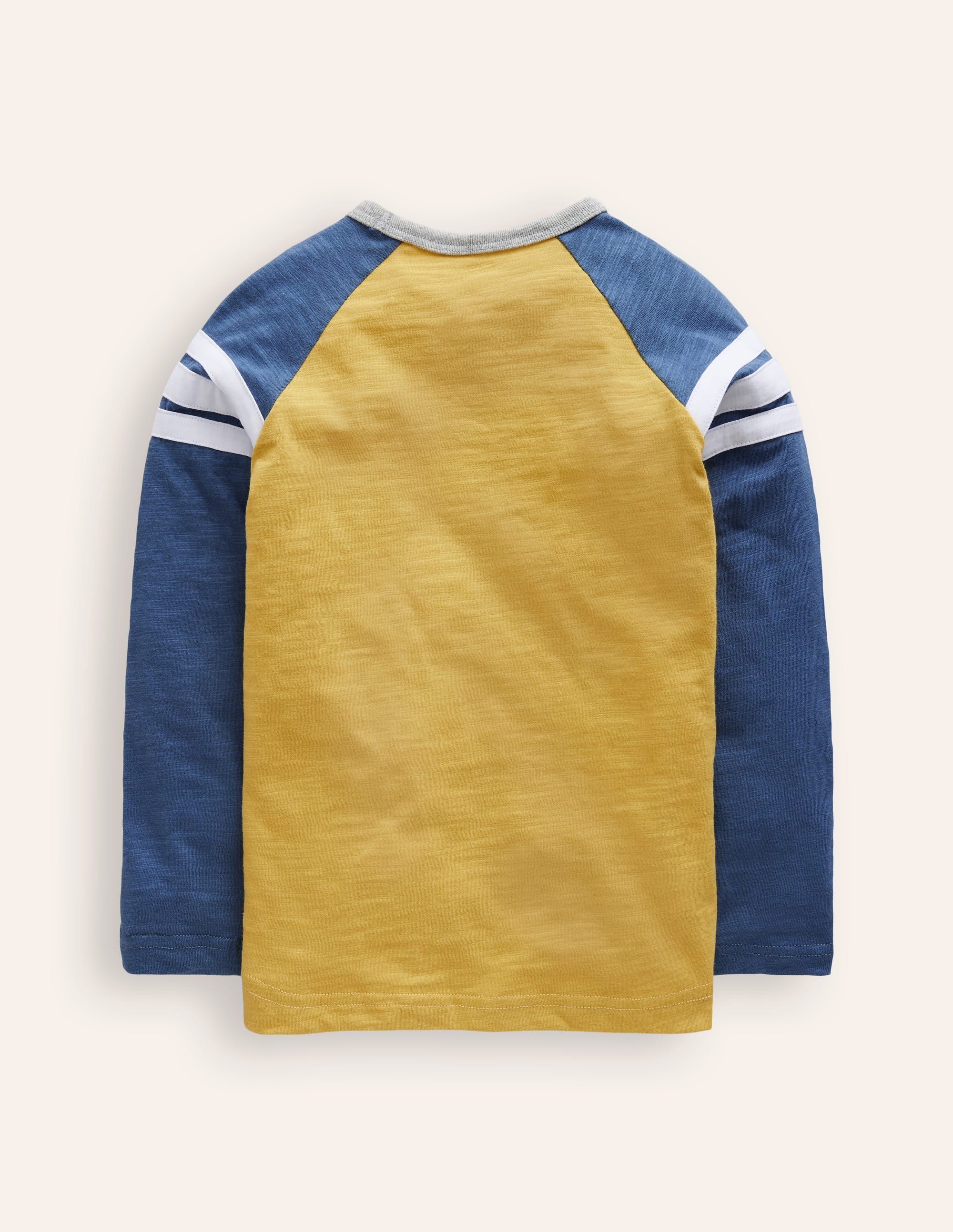 Long Sleeve Raglan T-shirt-Tropical Yellow/ Bluejay - Image 2