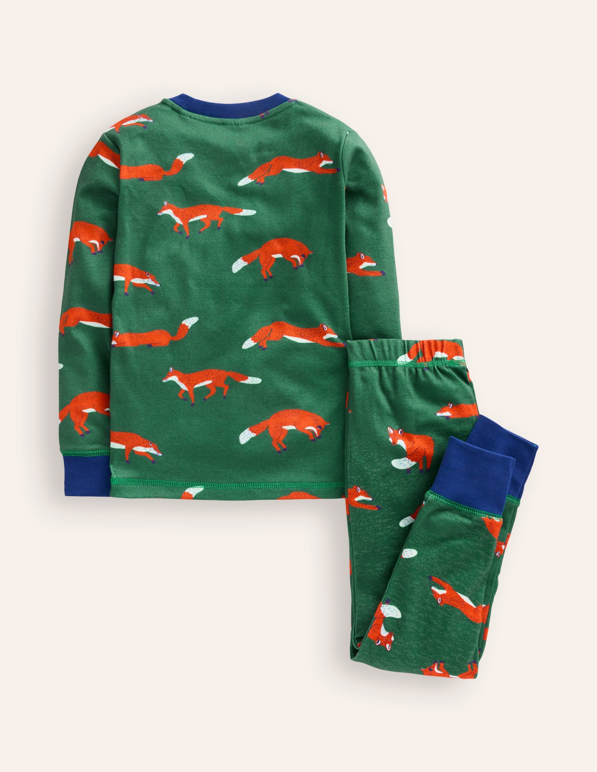 Pyjama long douillet-Renards vert joyau - Image 2
