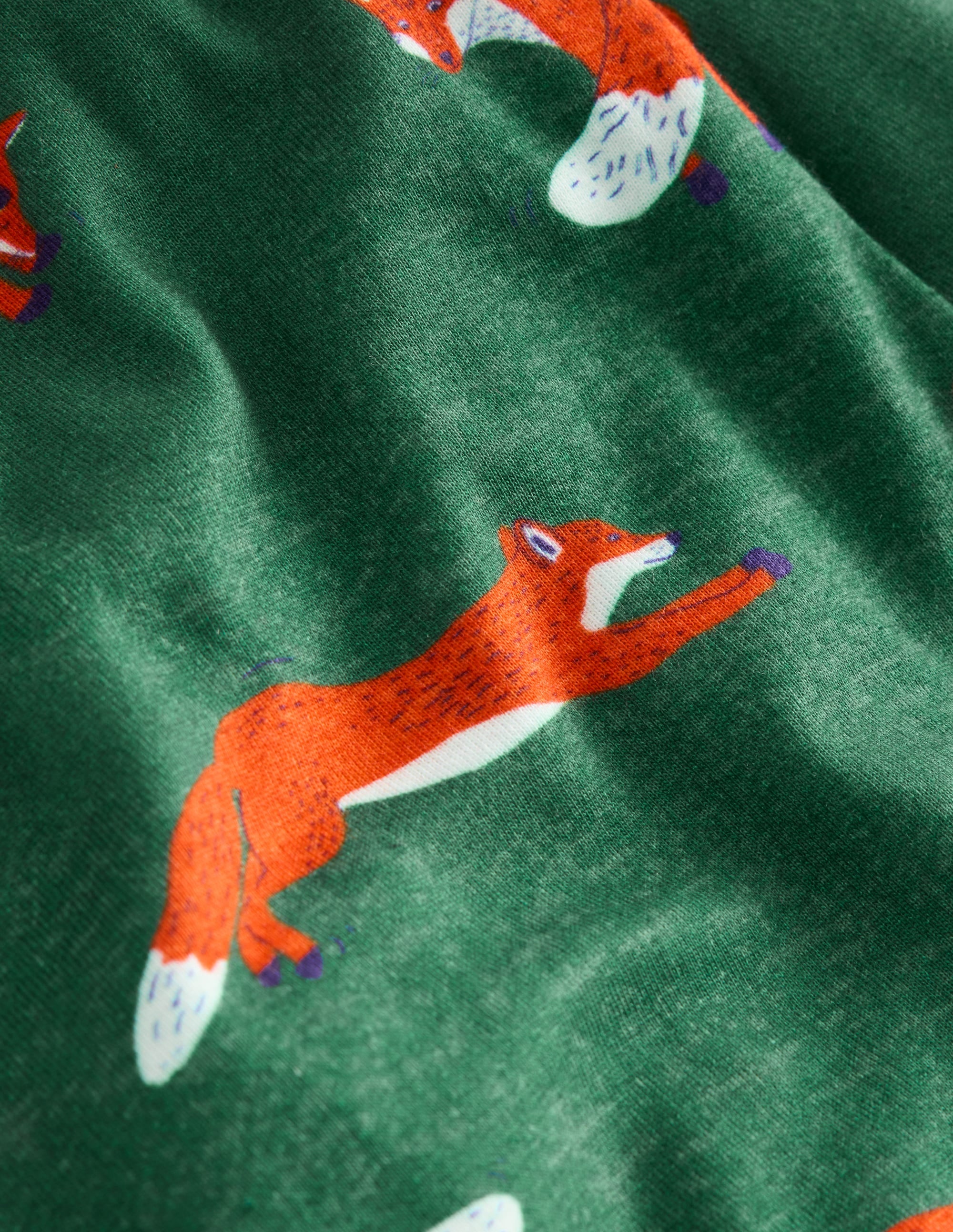 Pyjama long douillet-Renards vert joyau - Image 3