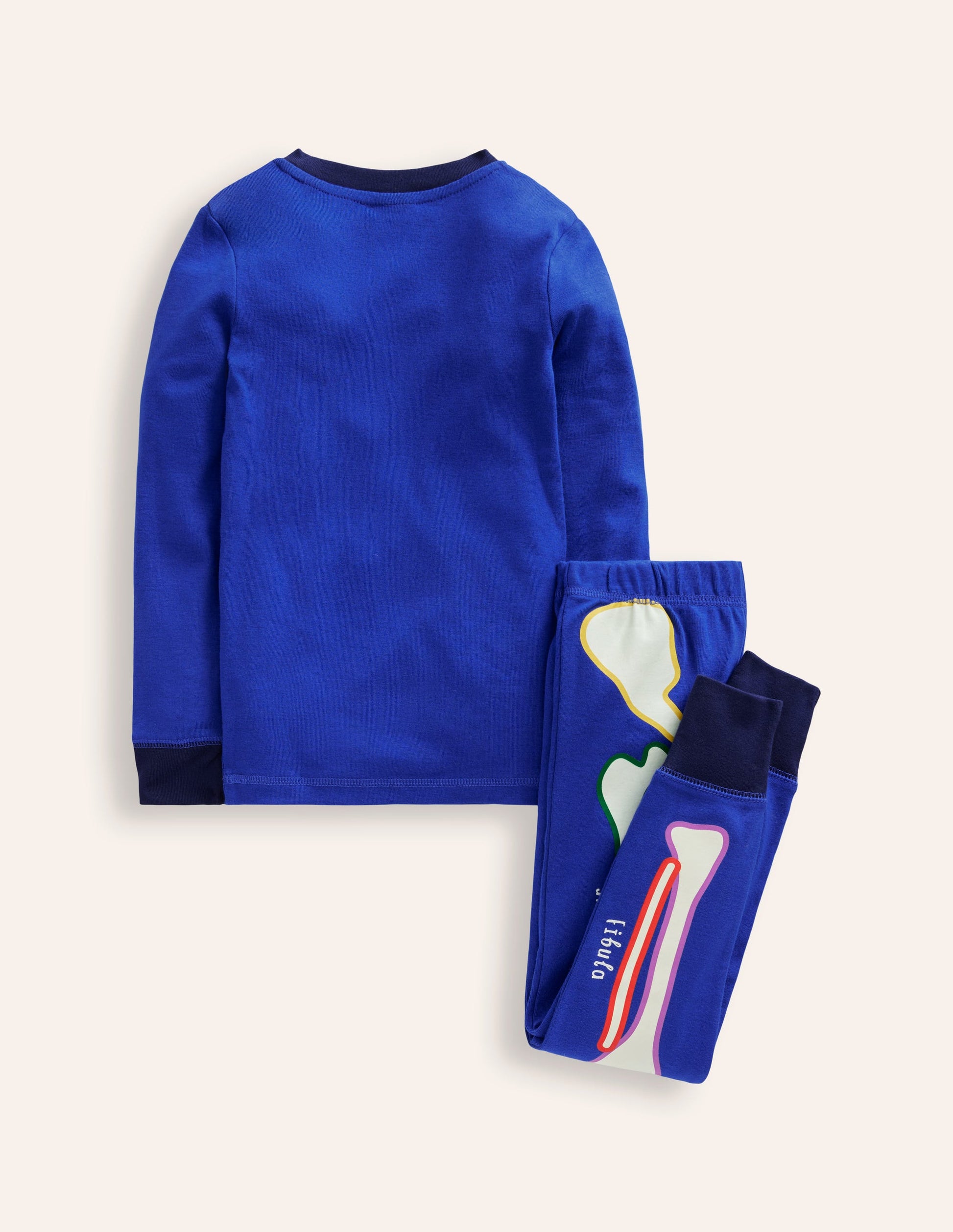 Pyjama phosphorescent douillet-Squelette bleu-2