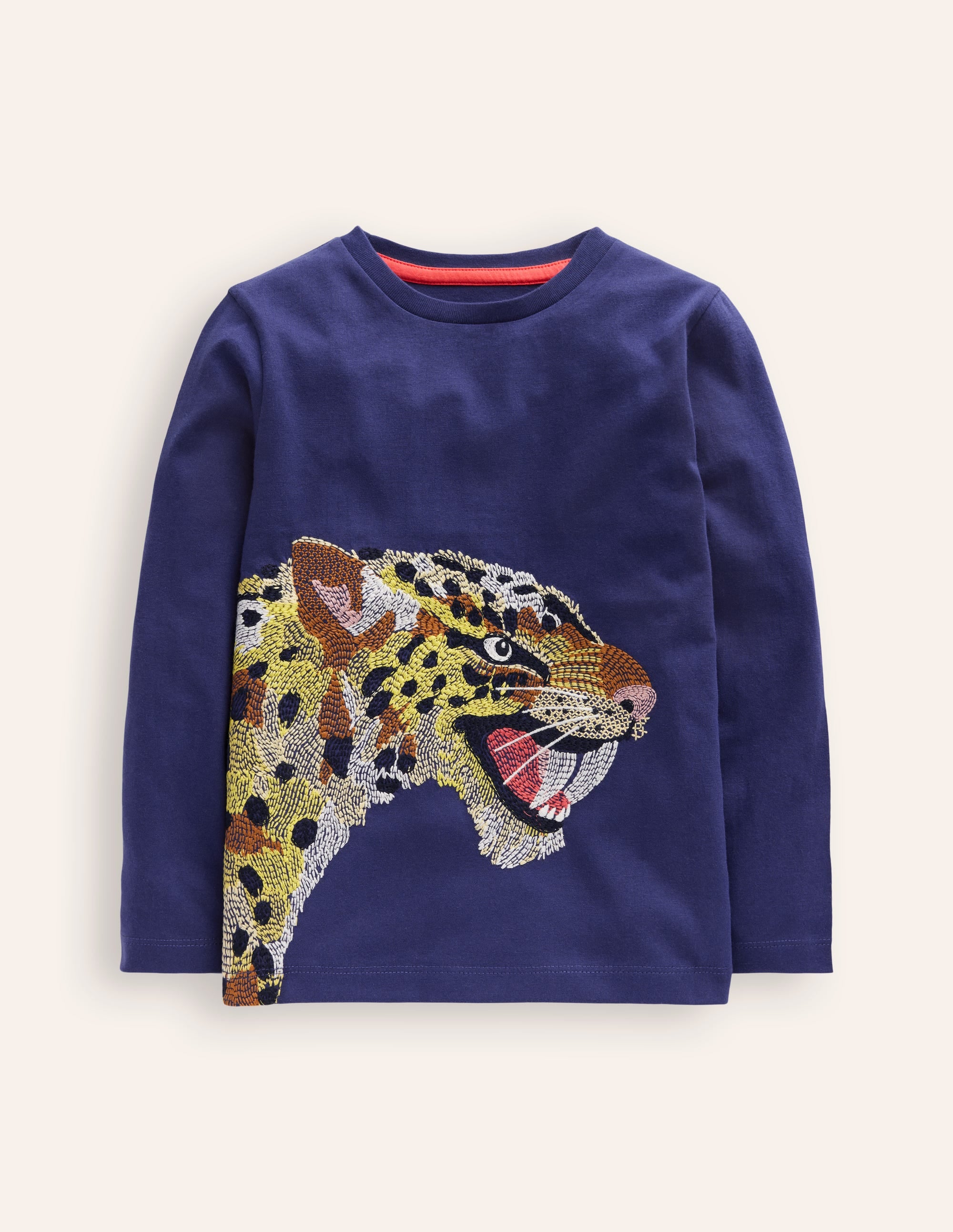 T-shirt à super surpiqûres-Tigre à dents de sabre geai bleu - Image 1