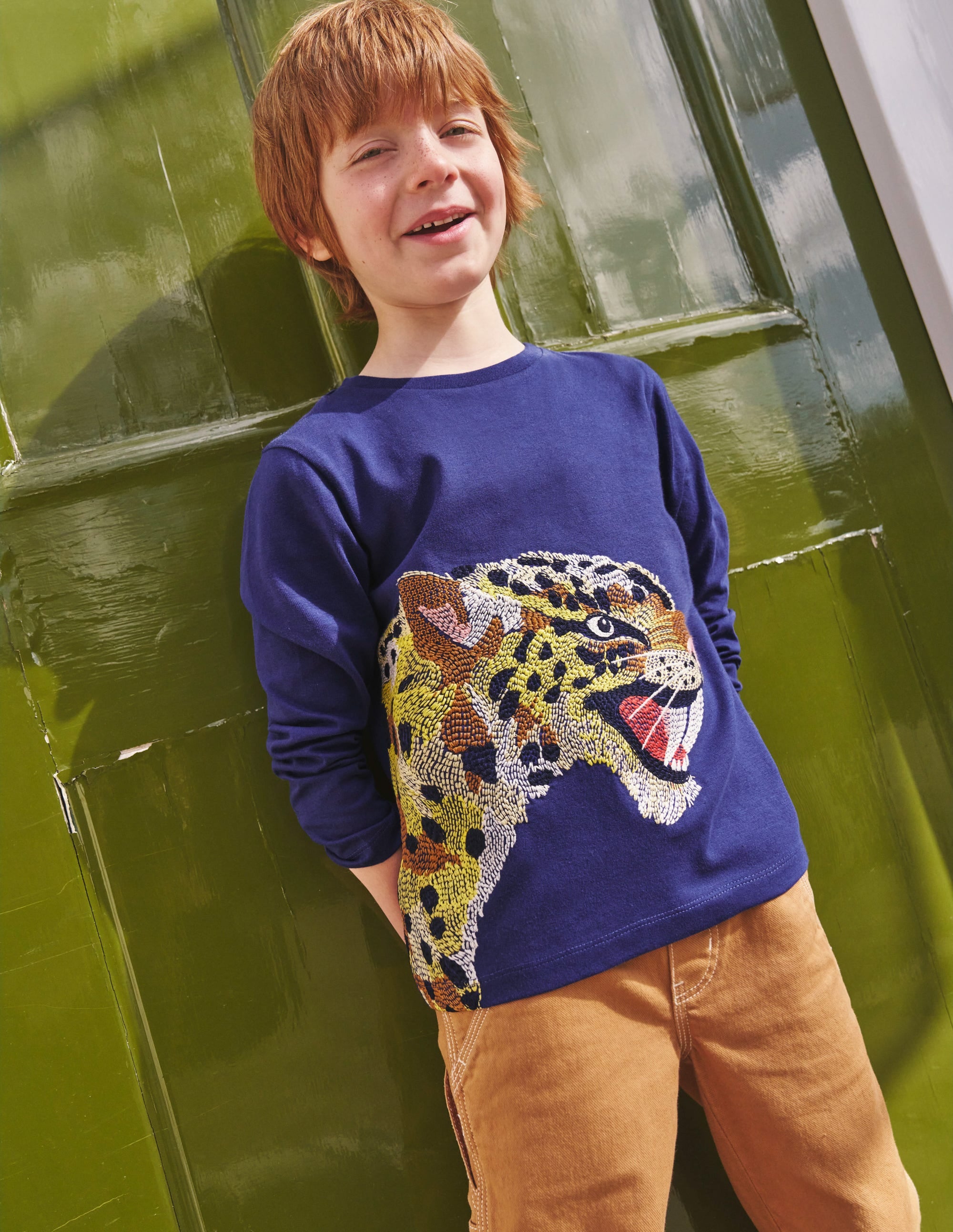 T-shirt à super surpiqûres-Tigre à dents de sabre geai bleu - Image 4