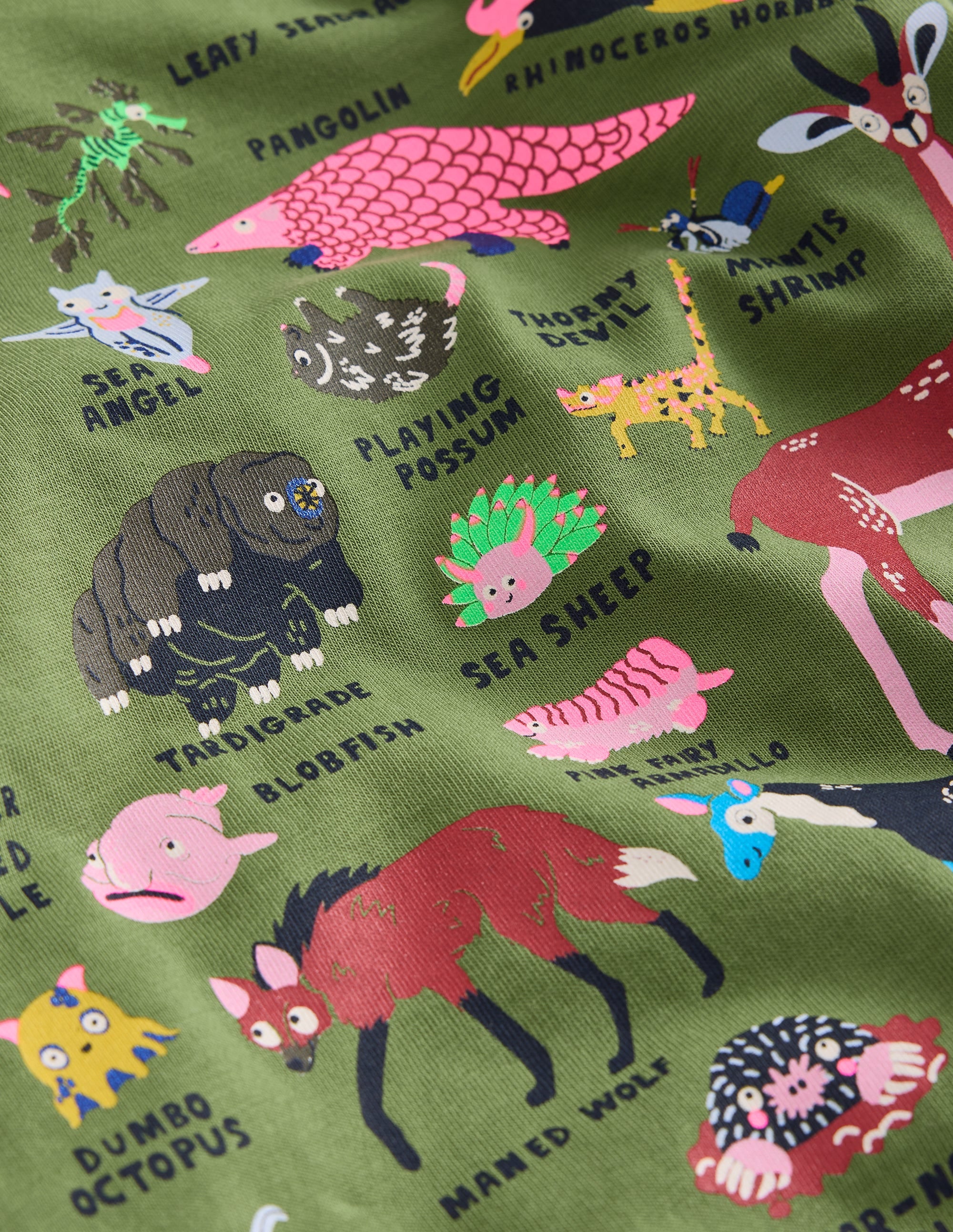 T-shirt motif animal à manches courtes-Animaux étranges vert safari - Image 3