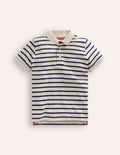 Polo en piqué-Bleu universitaire/écru