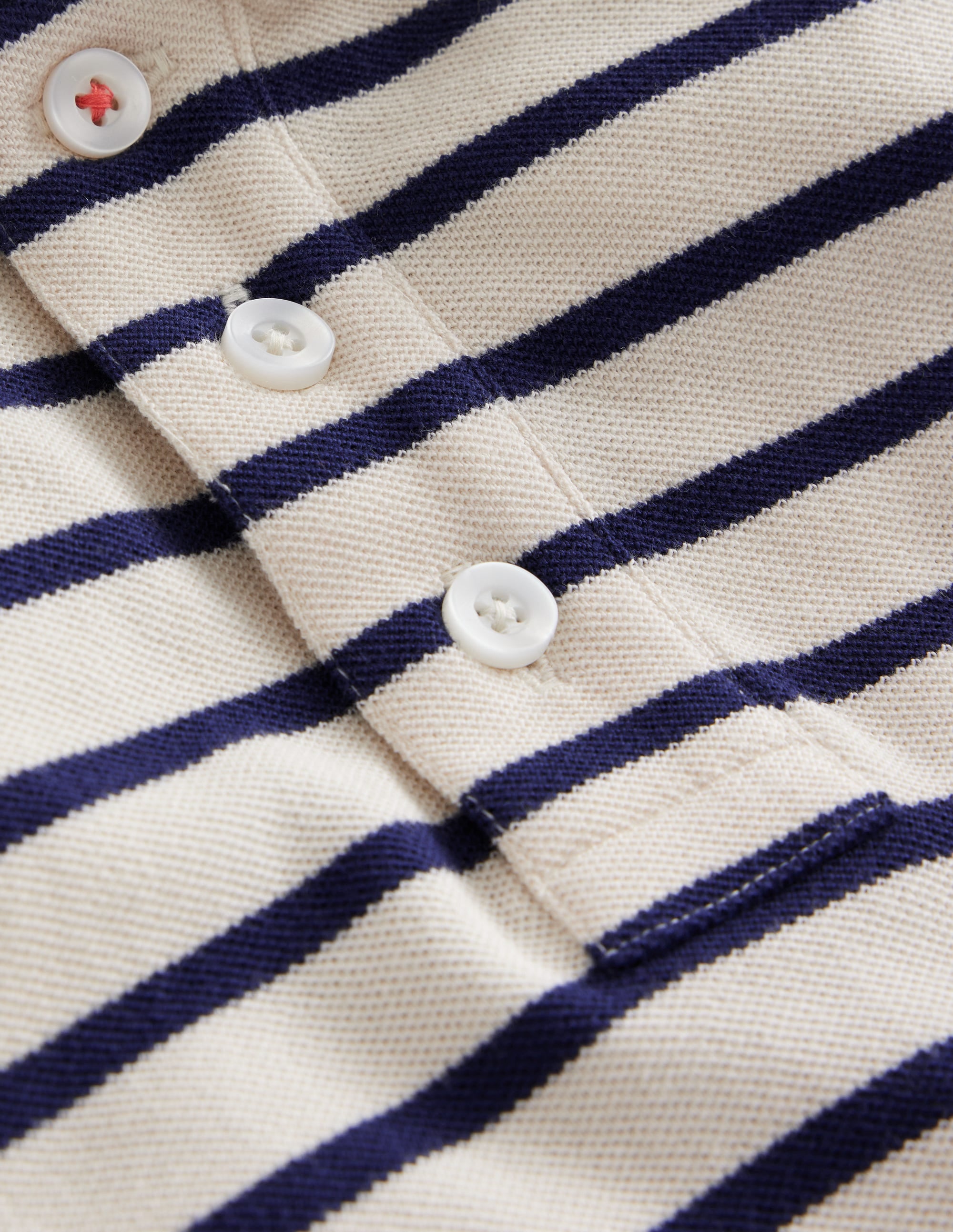 Polo en piqué-Bleu universitaire/écru - Image 3