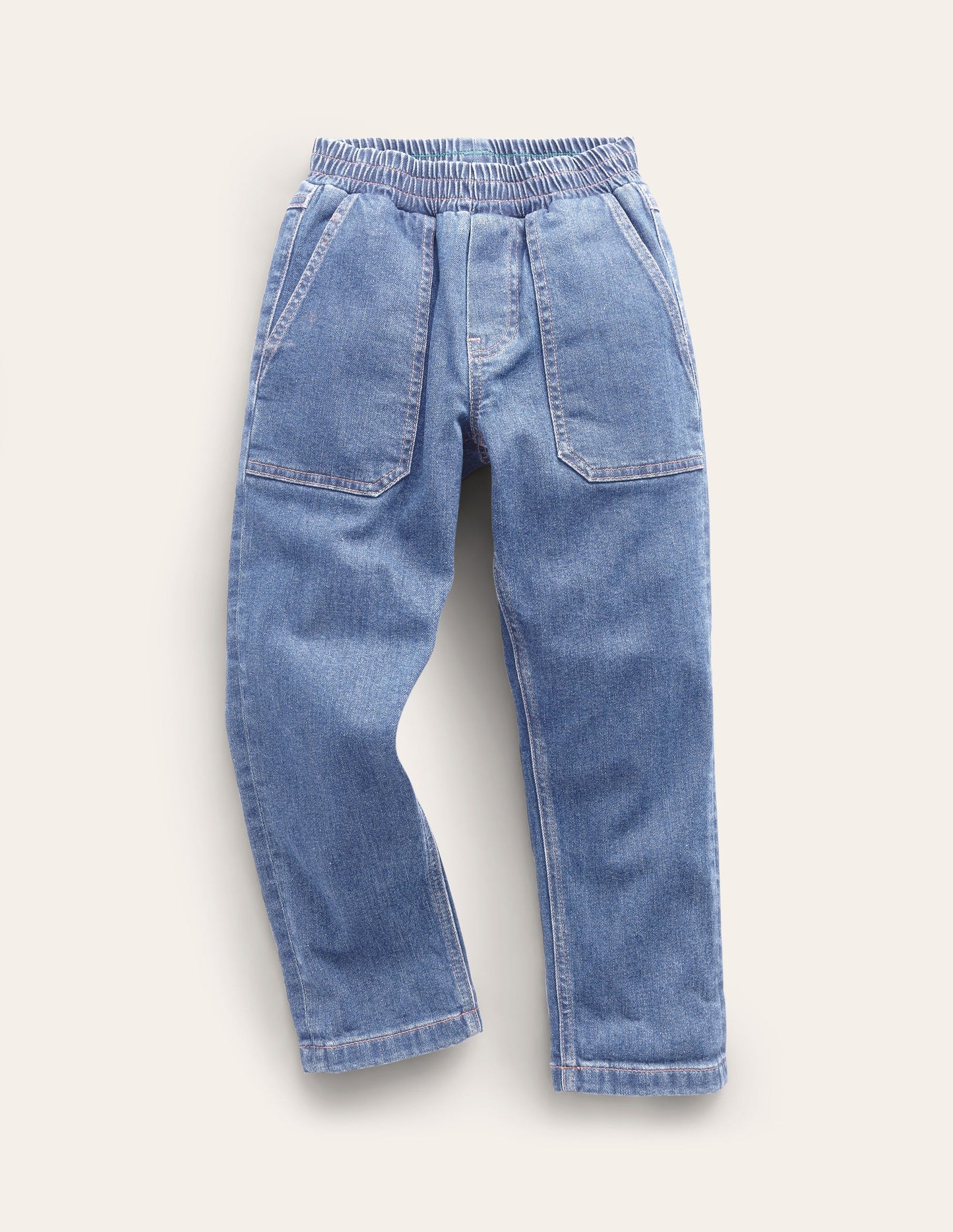 Pull-On Jeans-Mid Wash